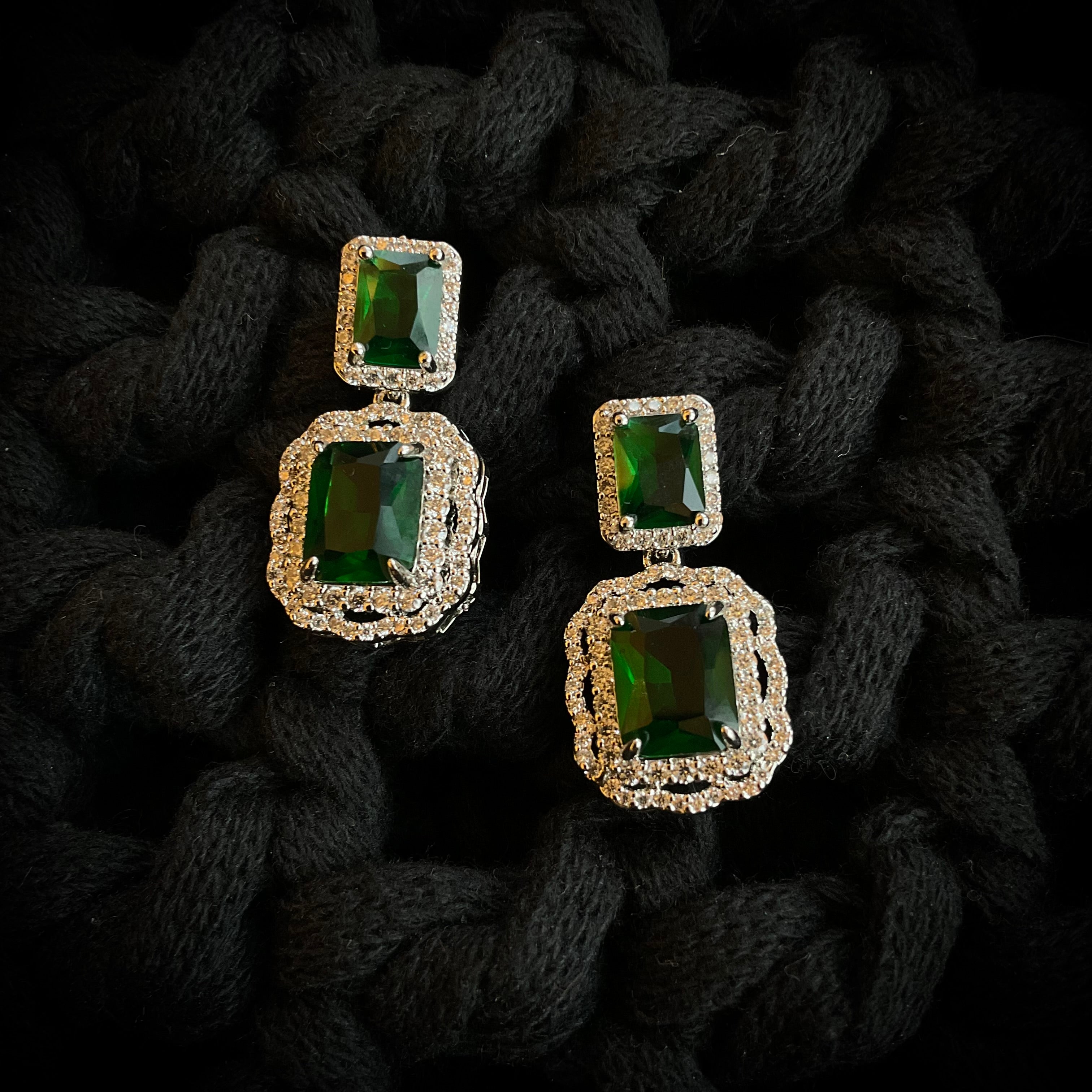 Aretes Rodio Esmeralda 10