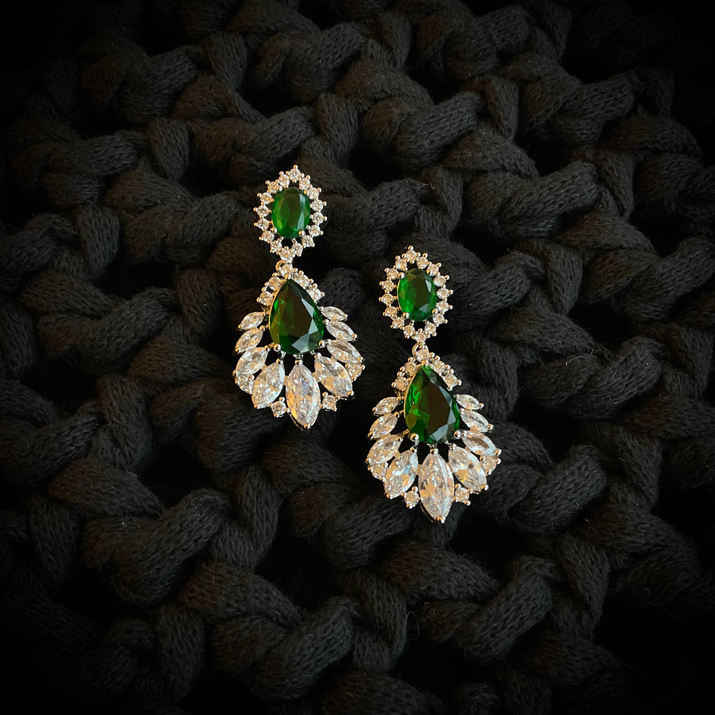 Aretes Rodio Esmeralda 3
