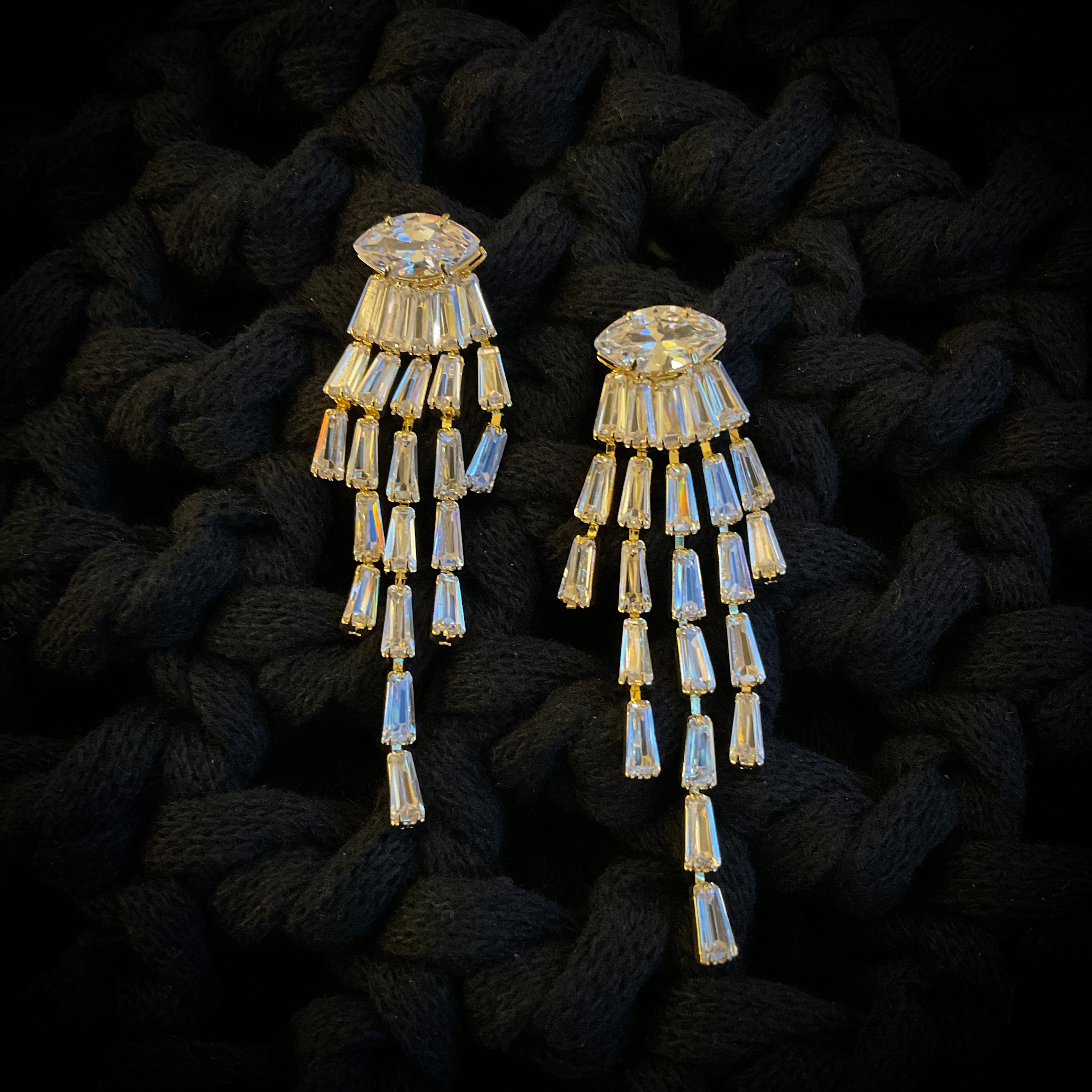 Aretes Chapa Oro Cristalino 7