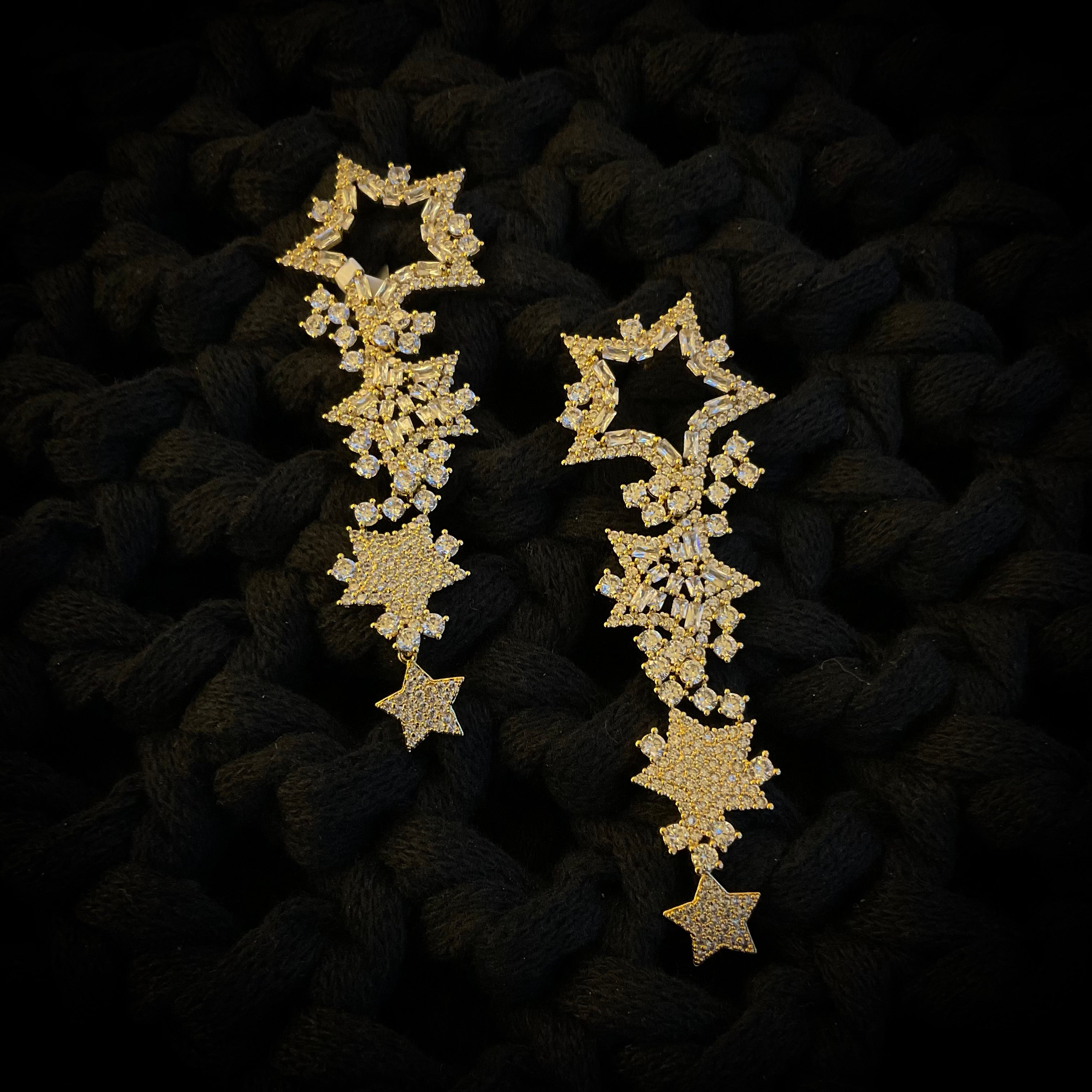 Aretes Chapa Oro Cristalino 9