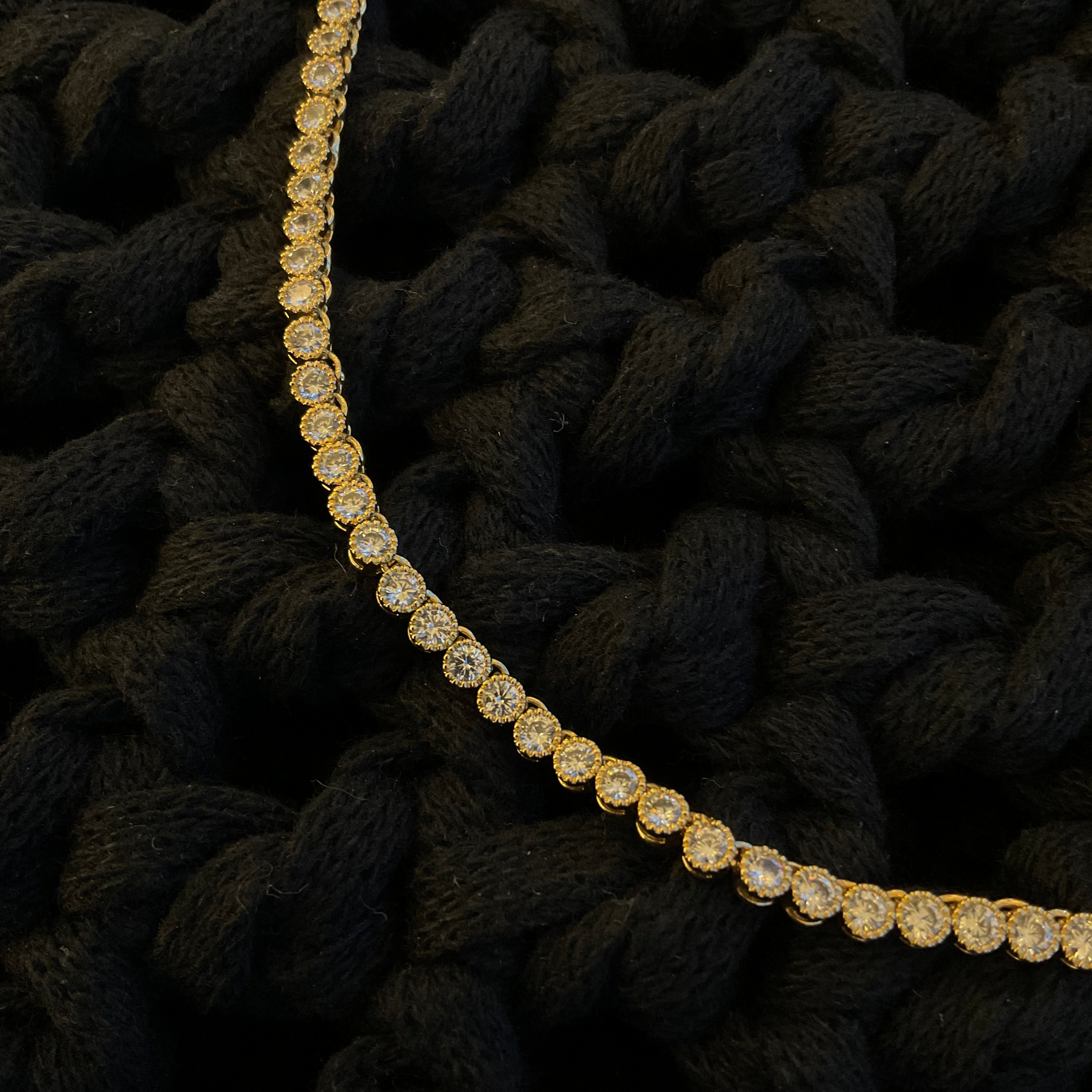 Collar Plata Dorada Cristalino 1