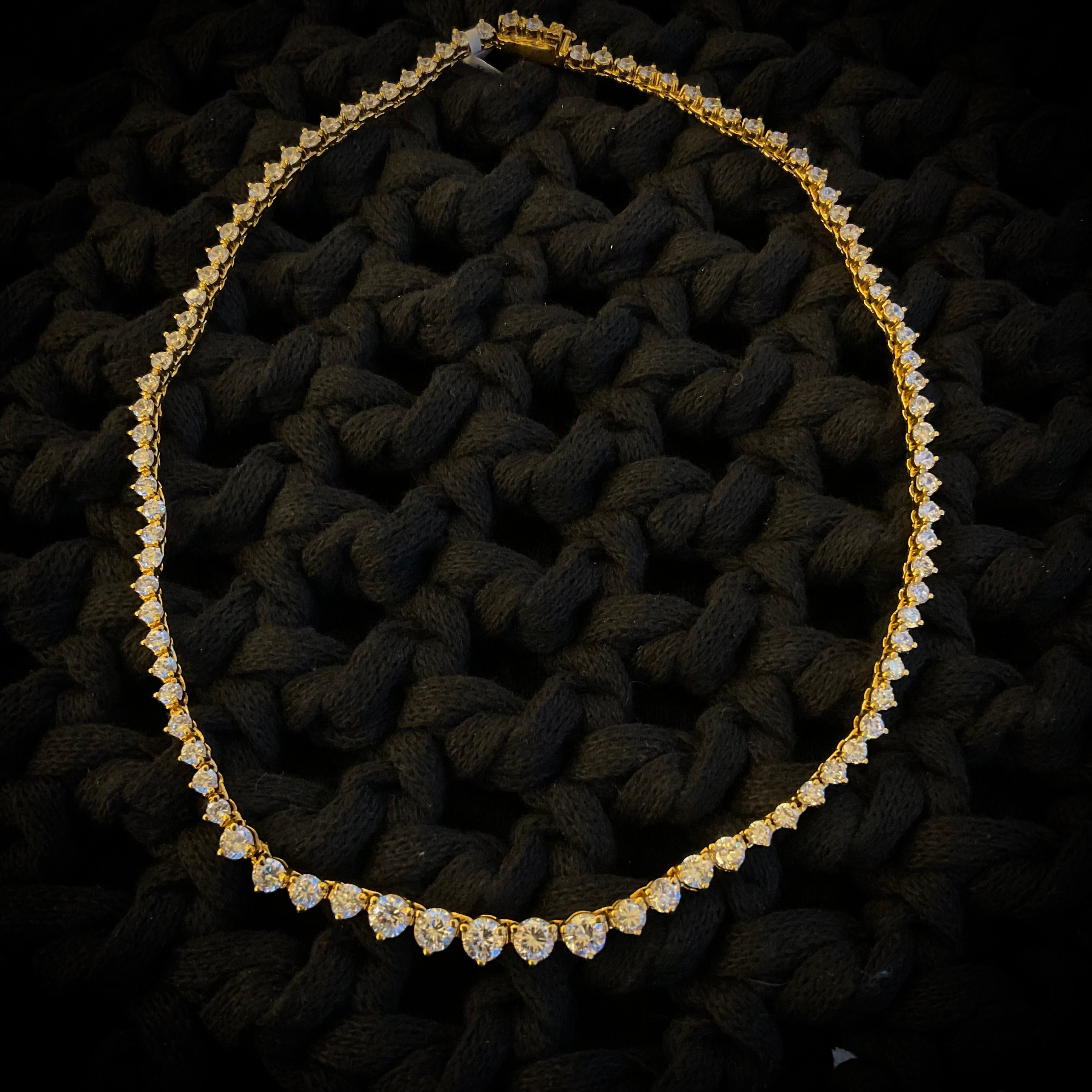 Collar Plata Dorada Cristalino 3
