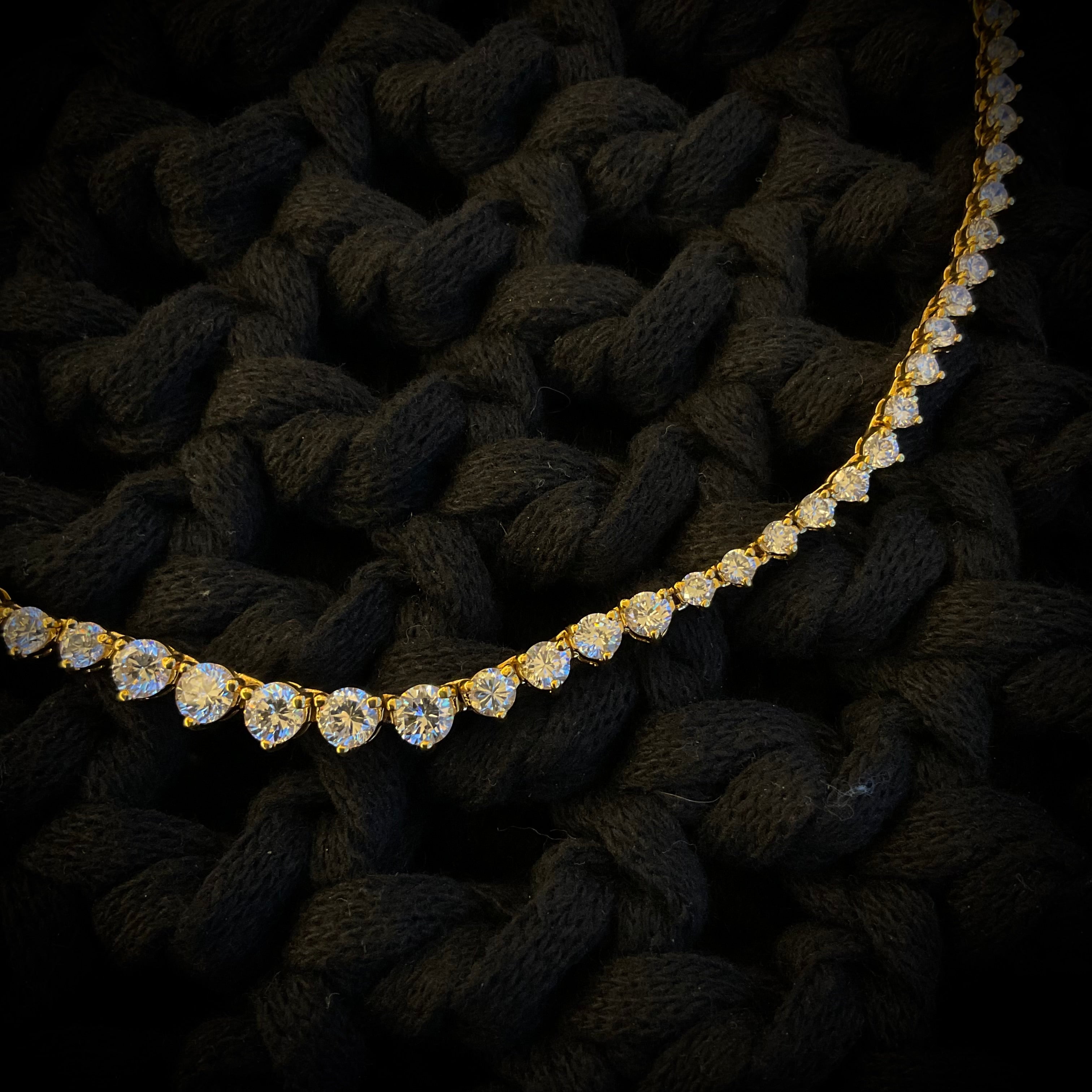 Collar Plata Dorada Cristalino 3