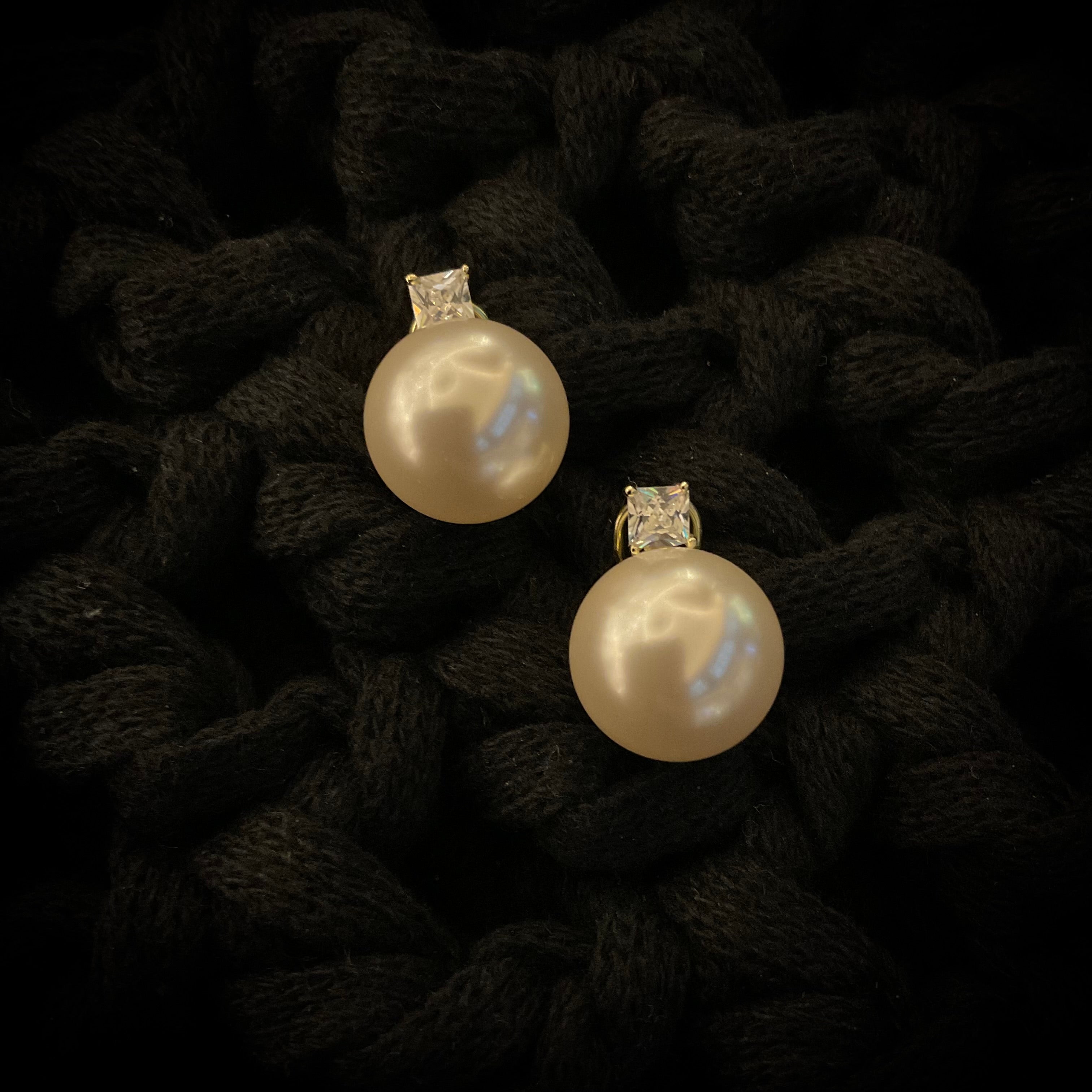 Aretes Plata Dorada Blanco