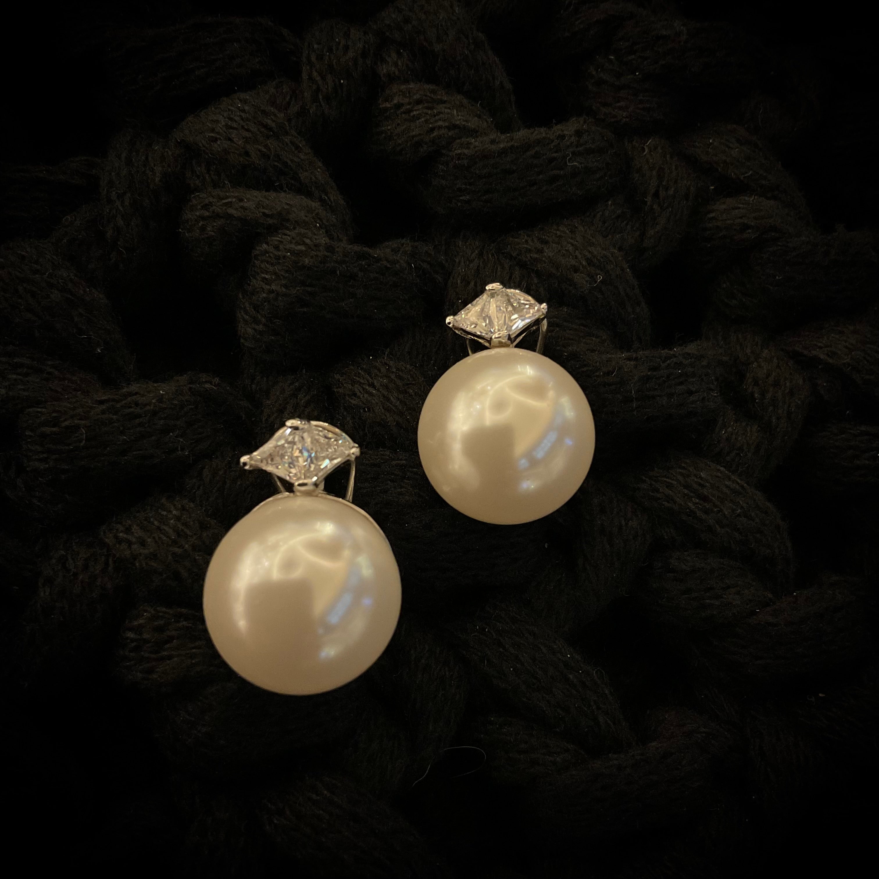 Aretes Plata Plateada Perla