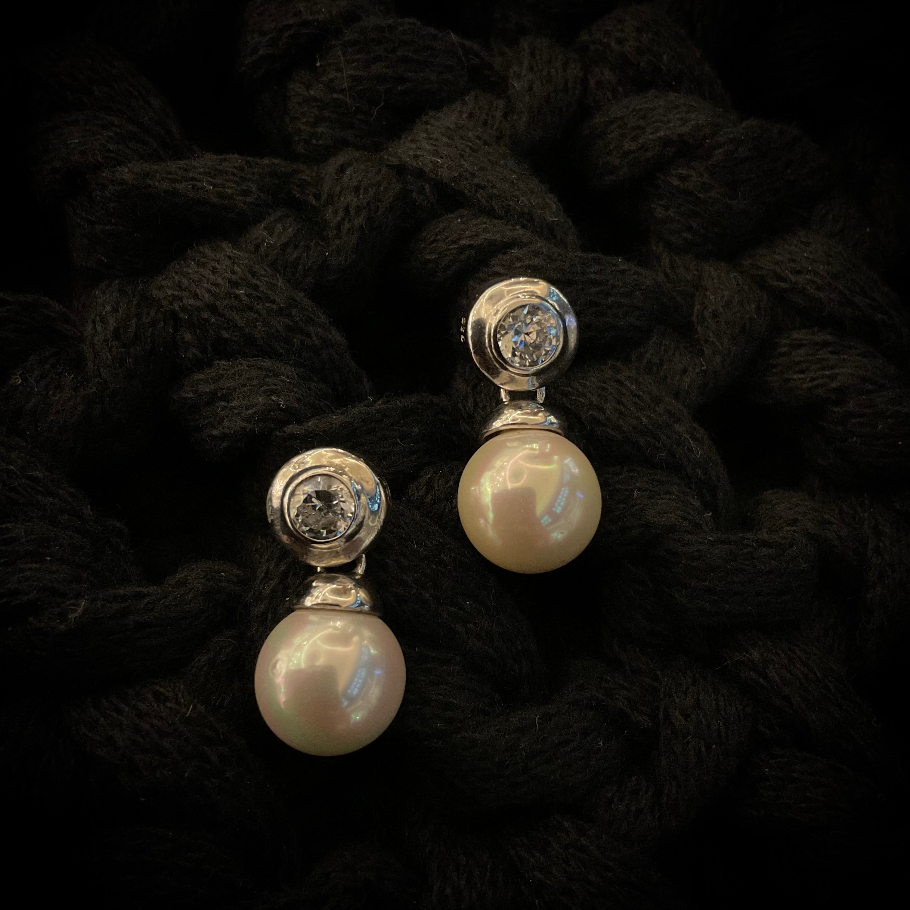Aretes Rodio Perla 10
