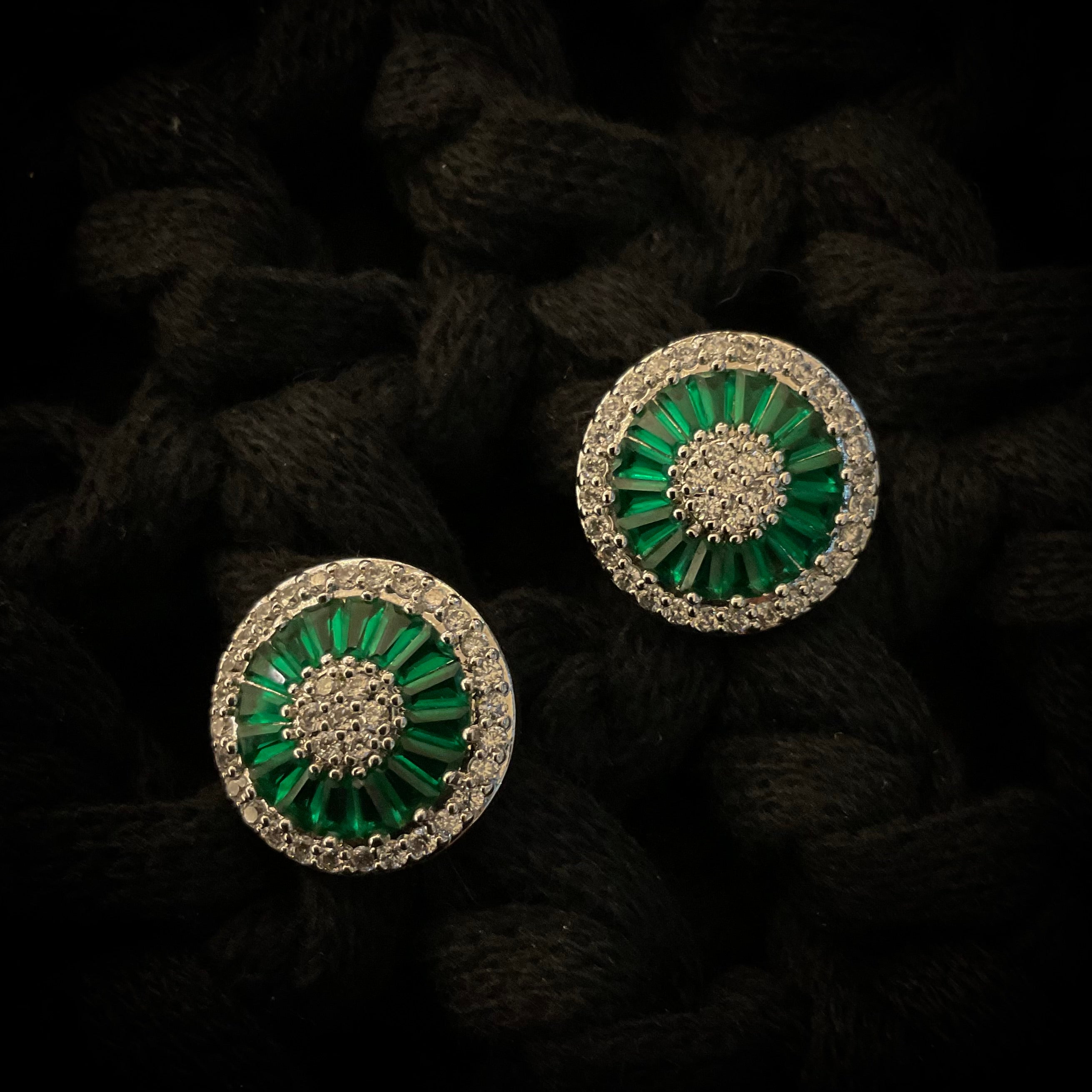 Aretes Rodio Esmeralda 8