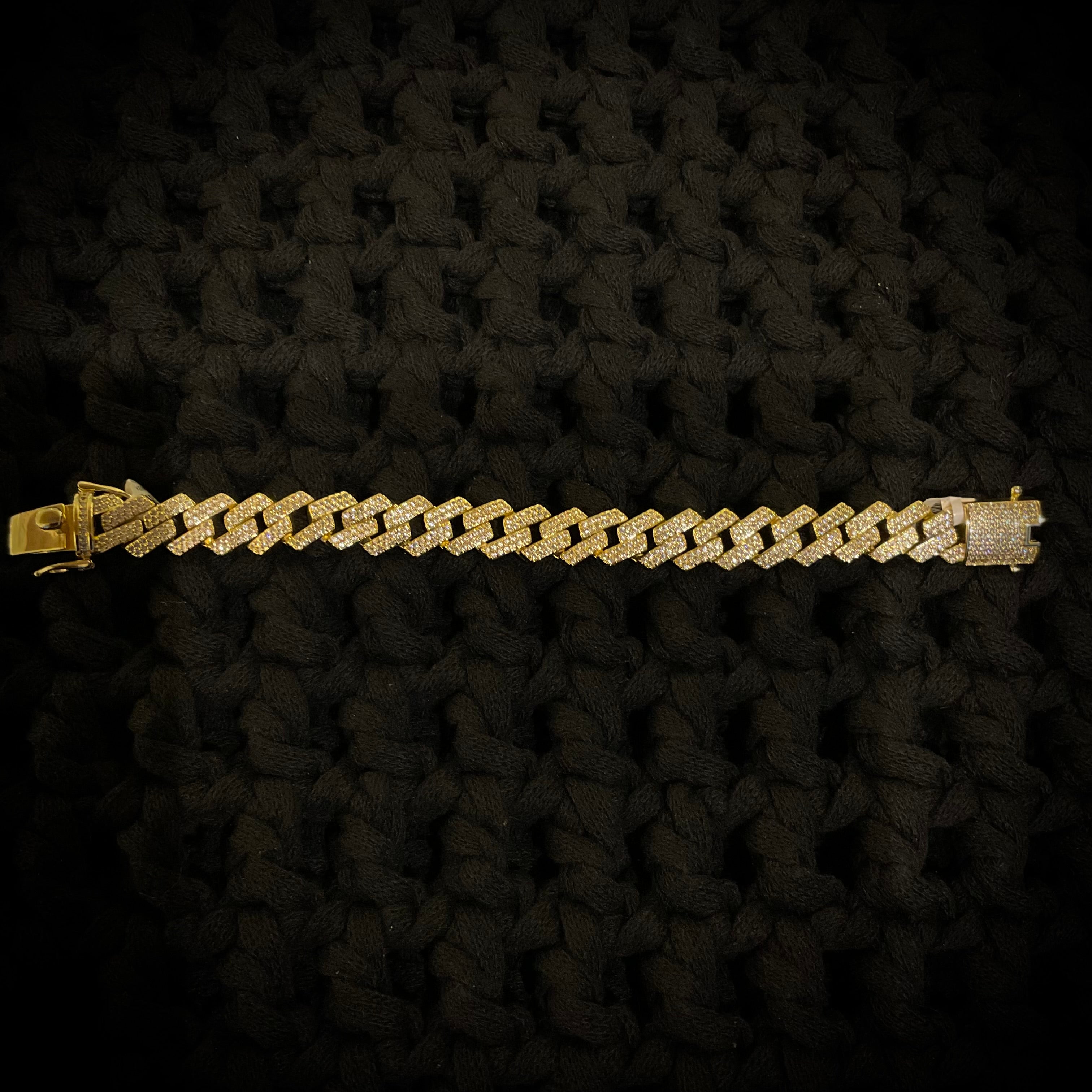 Pulsera Chapa de Oro Cristalino 3