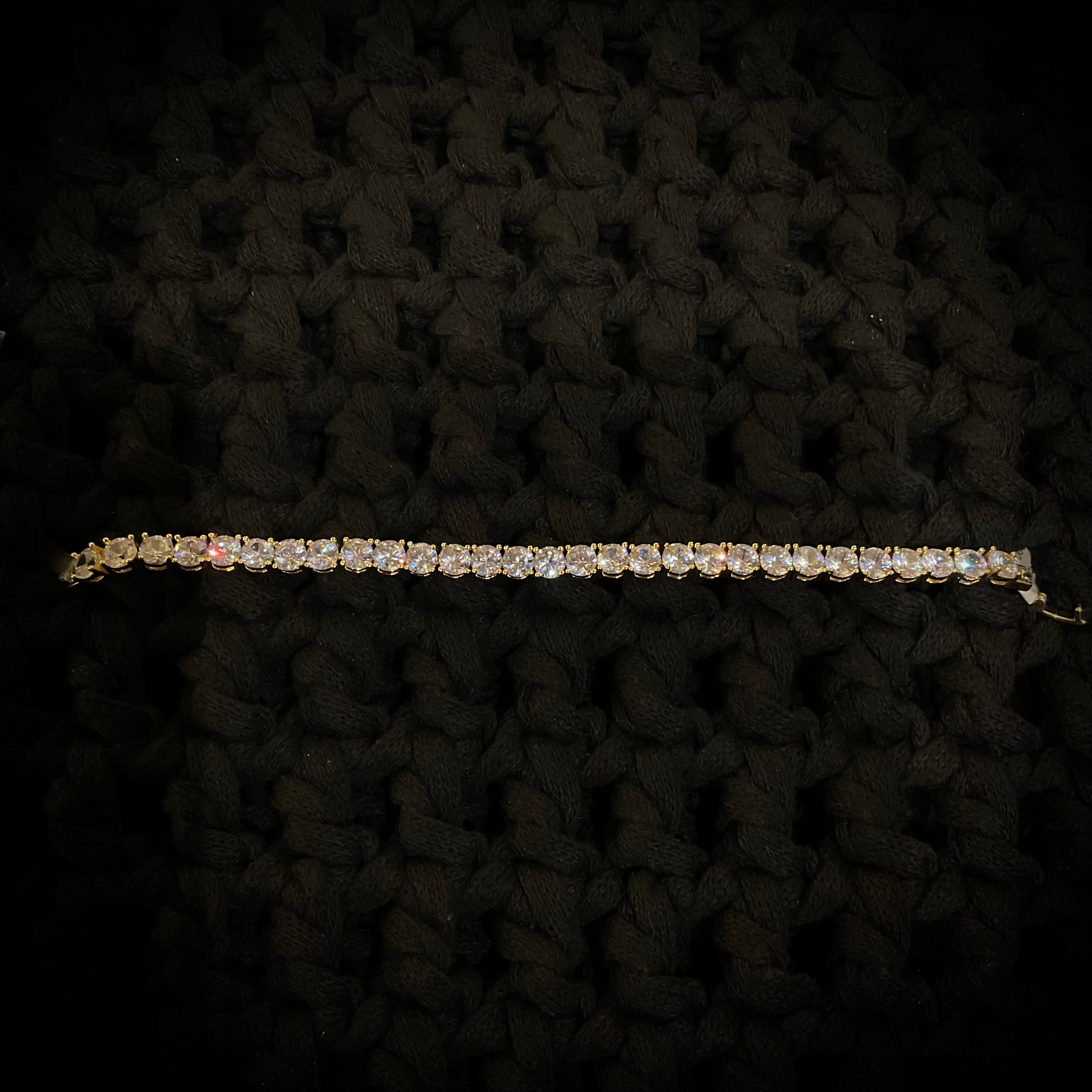 Pulsera Chapa de Oro Cristalino 6