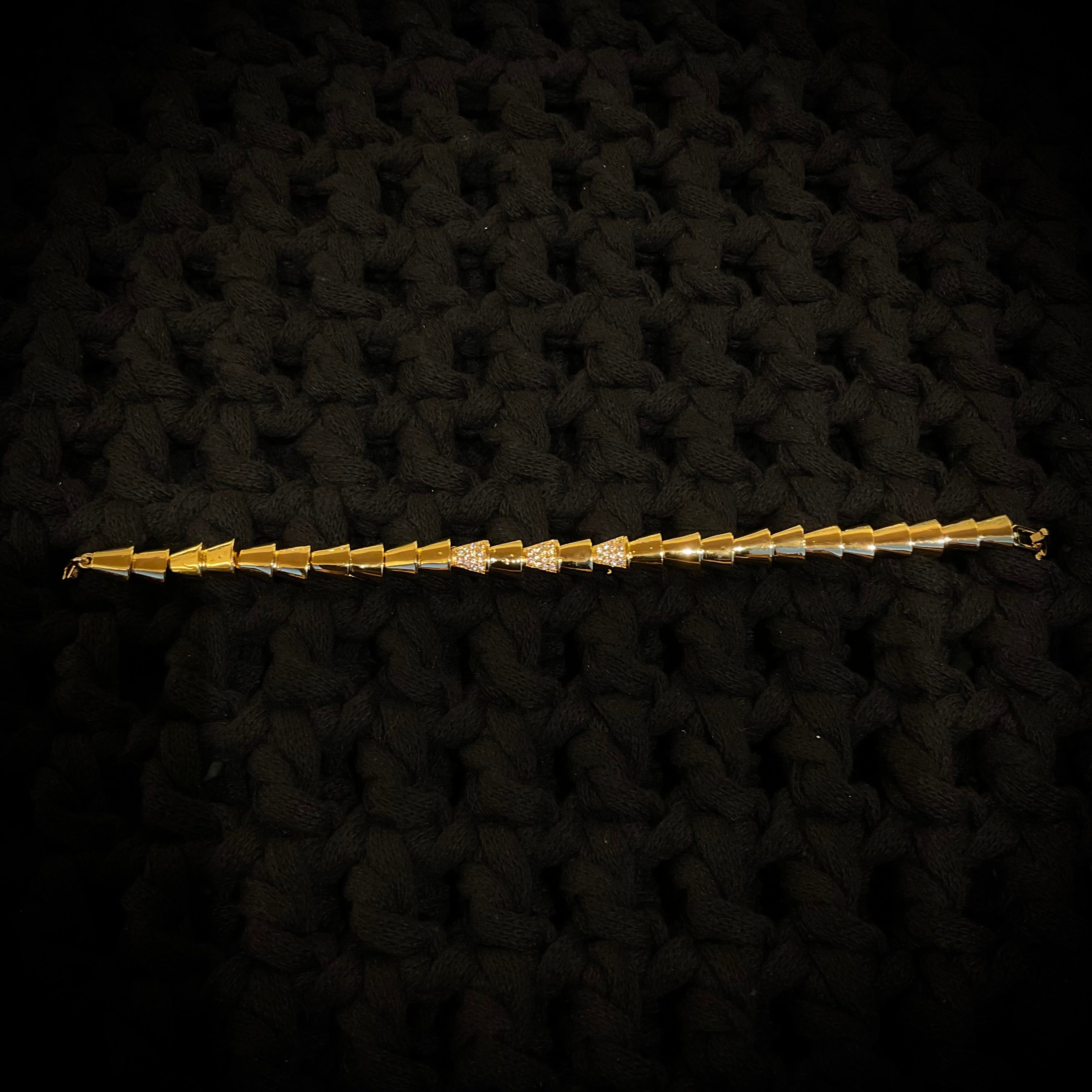 Pulsera Chapa de Oro Cristalino 5