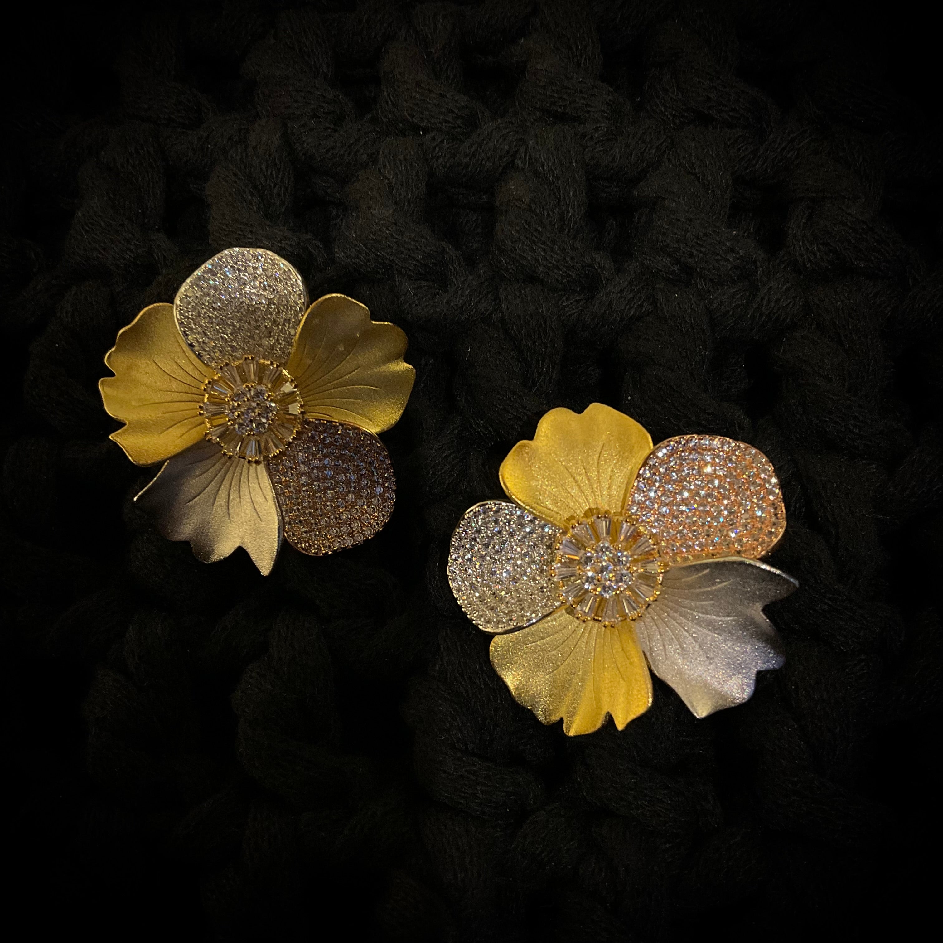 Aretes Chapa Oro Cristalino 2