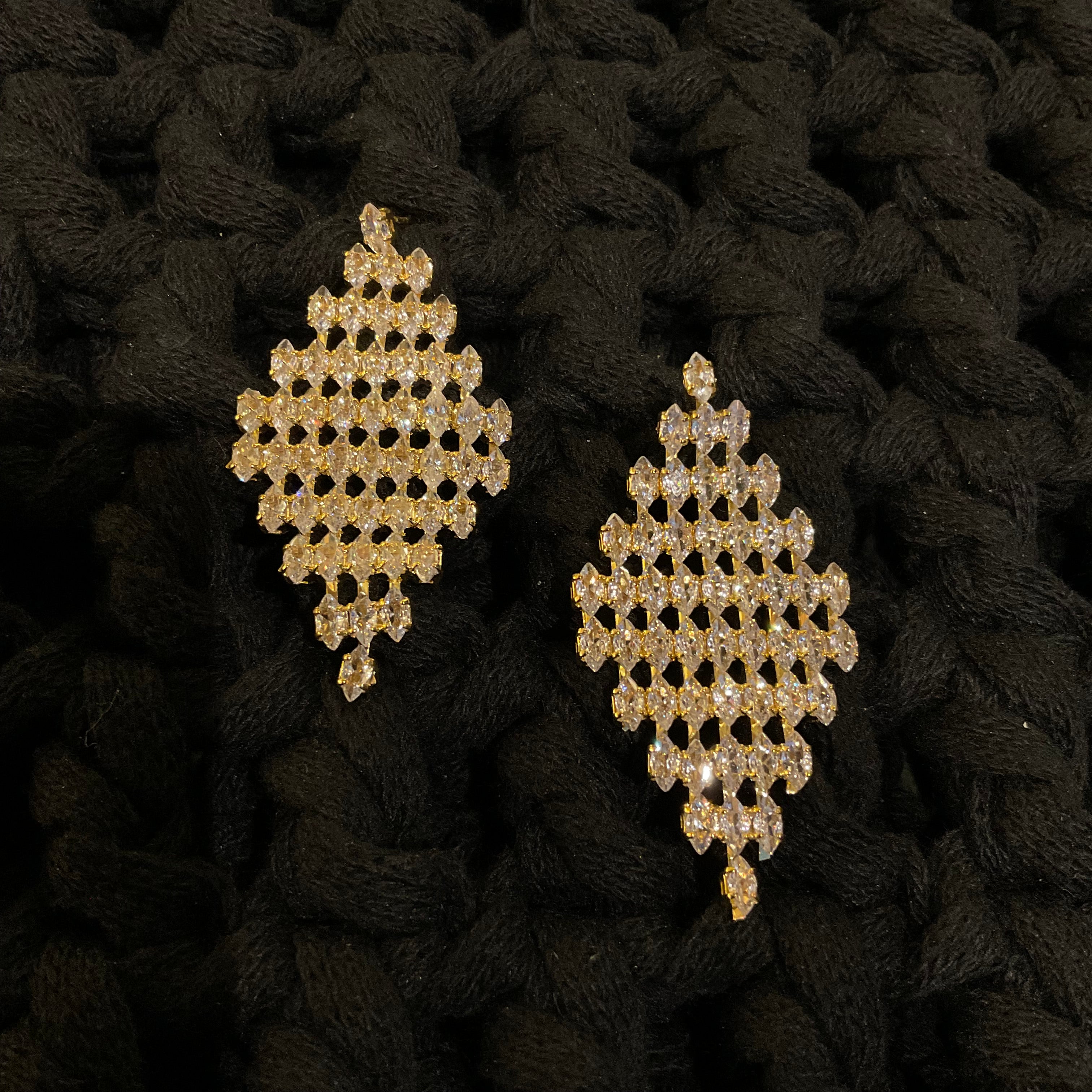 Aretes Chapa Oro Cristalino 12