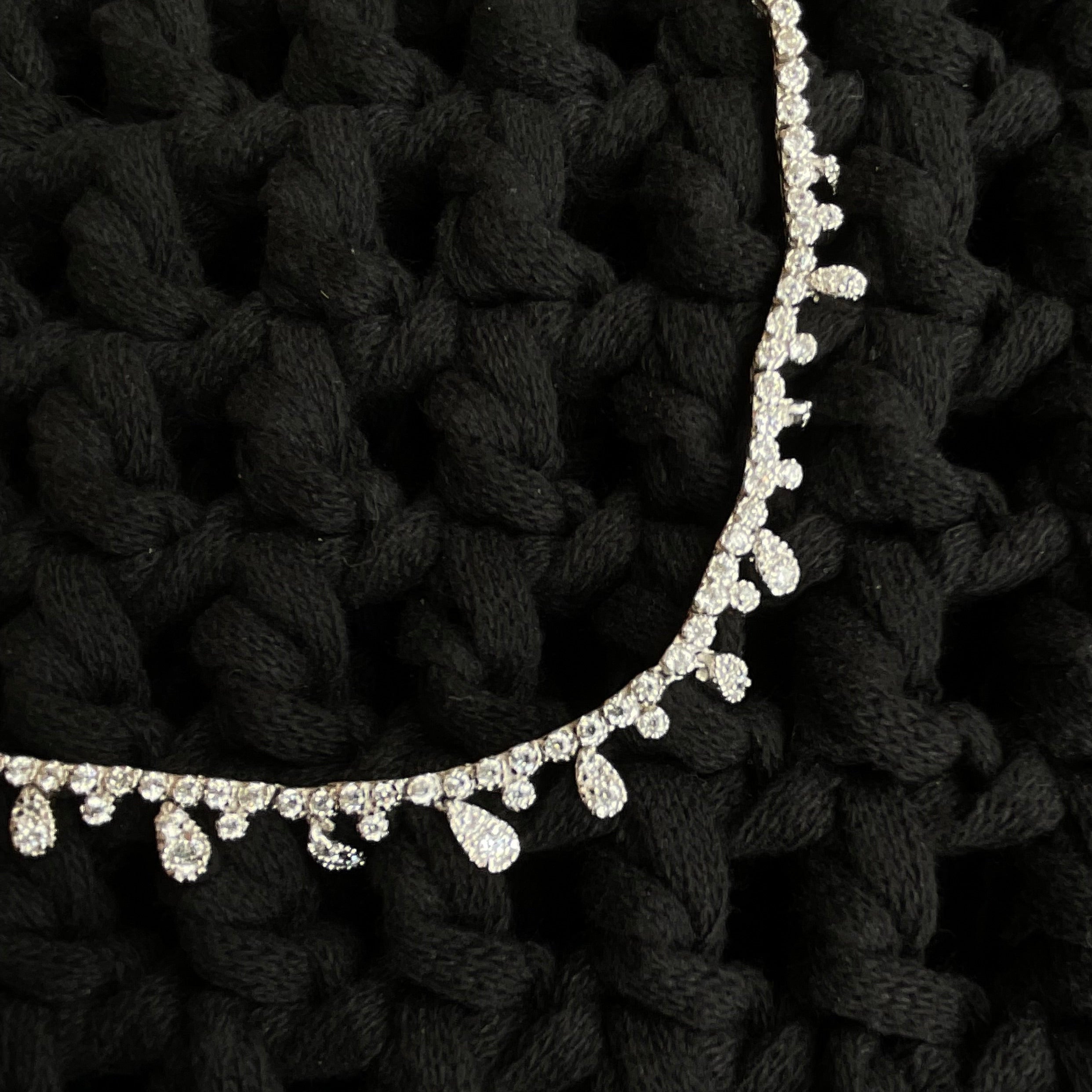 Collar Plata Plateada Cristalino 1