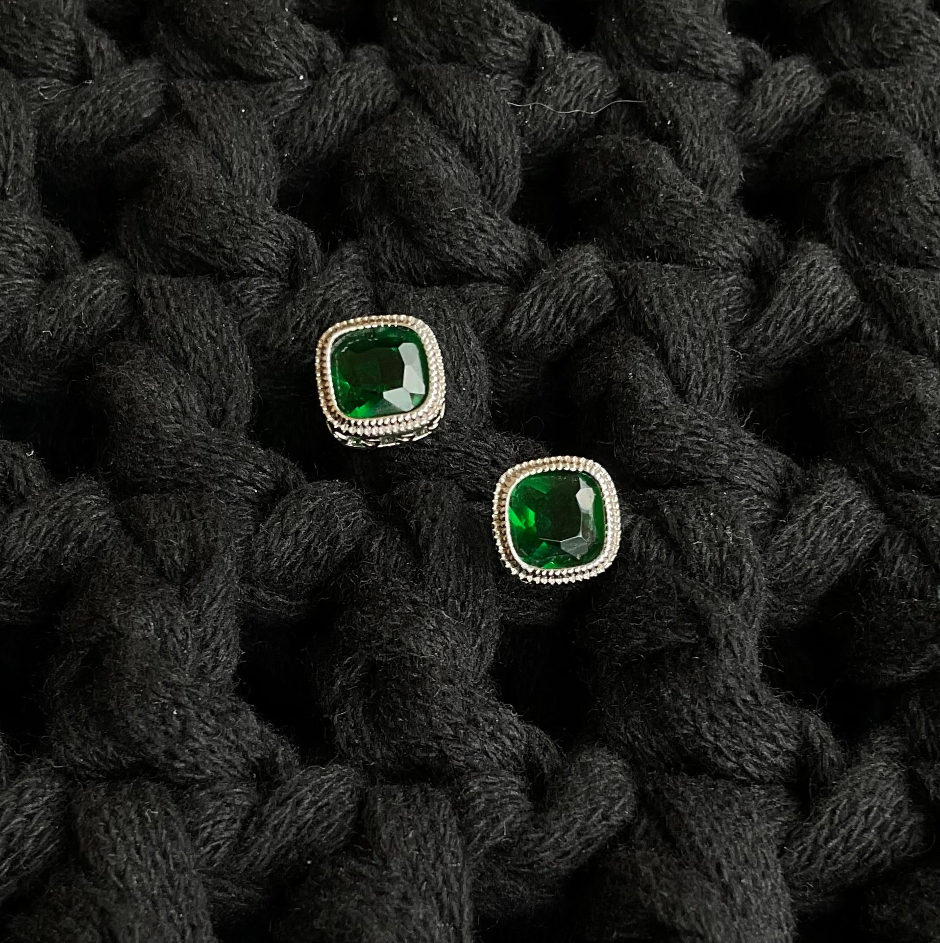 Aretes Rodio Esmeralda 11