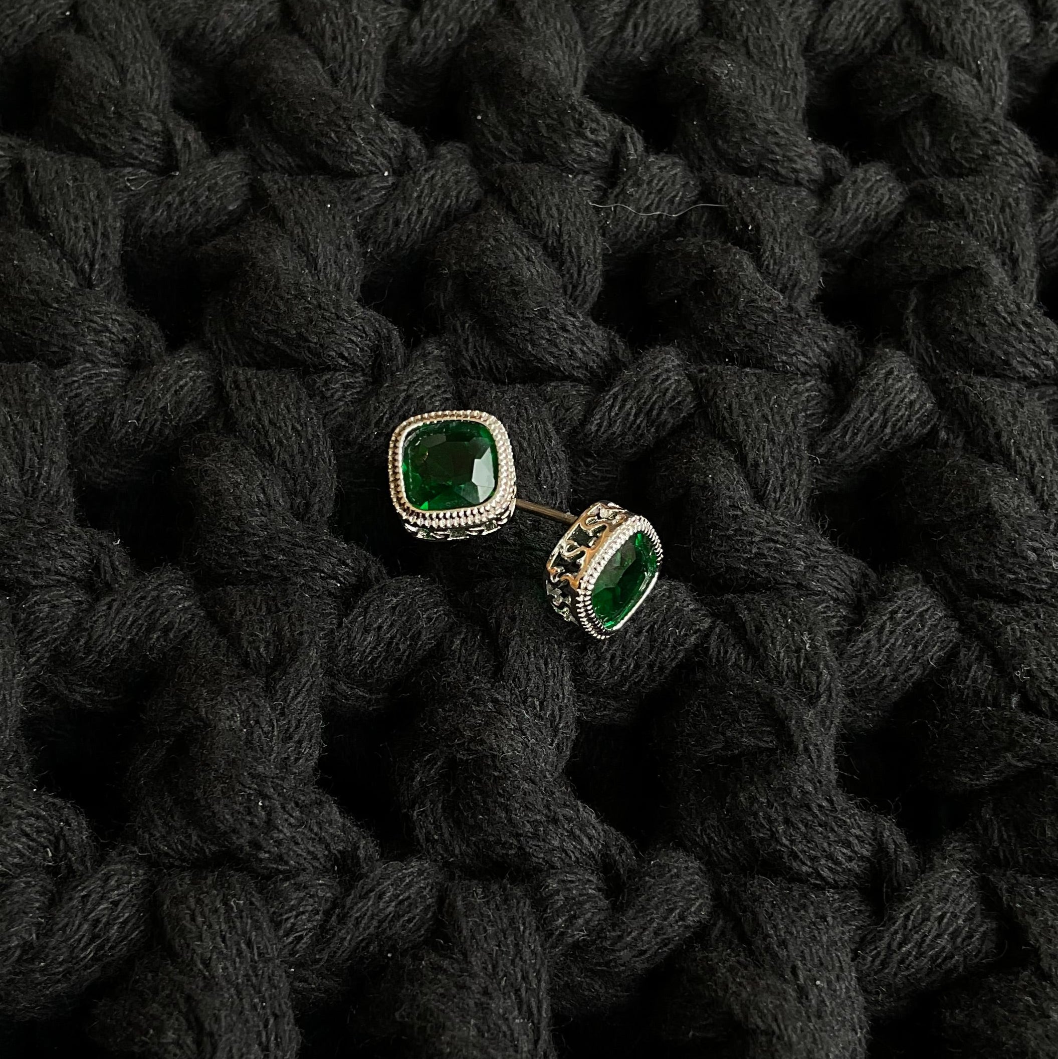 Aretes Rodio Esmeralda 11
