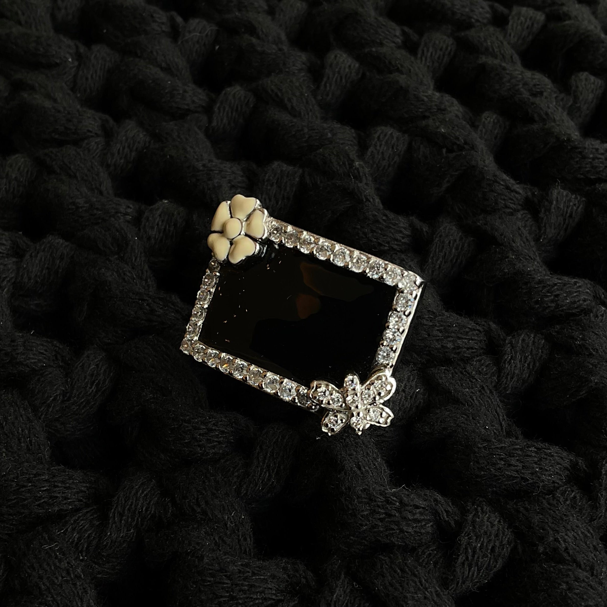 Anillo Plata Plateada Negro 2