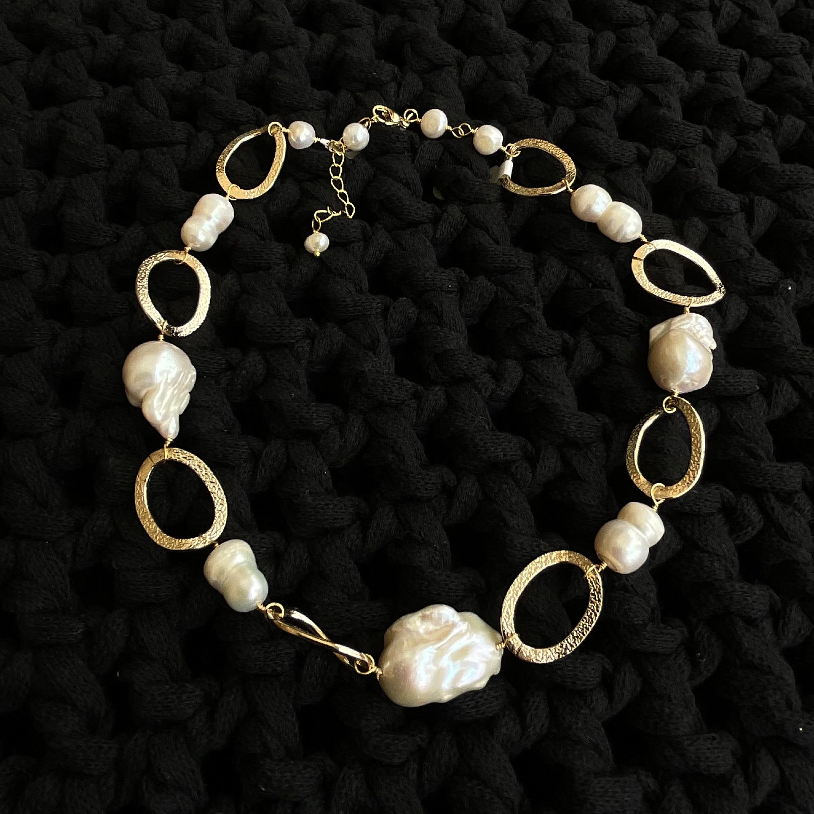 Collar Óvalos Chapa de Oro