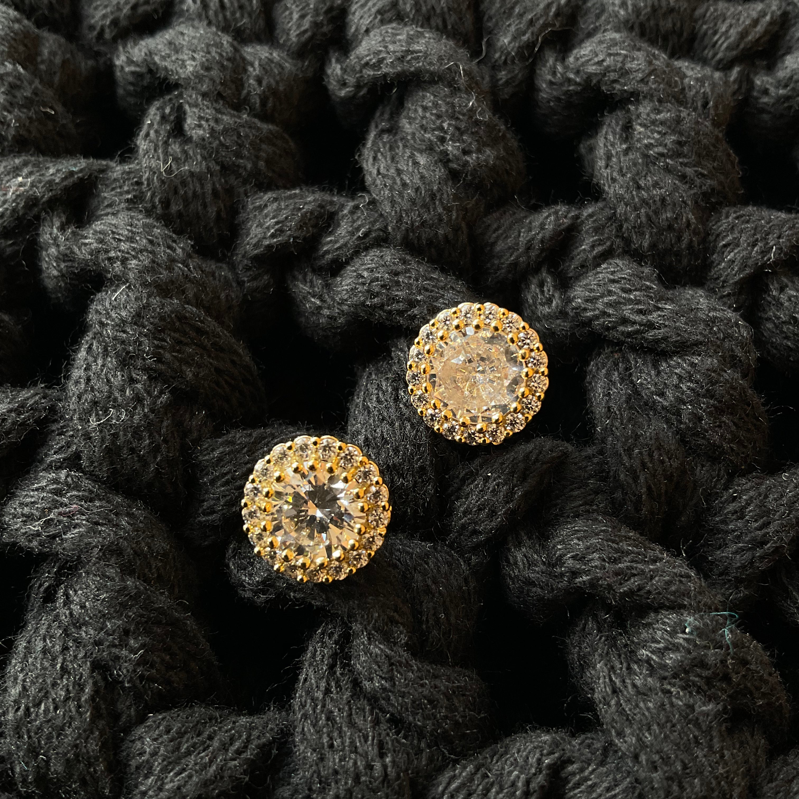 Aretes Chapa Oro Cristalino 11