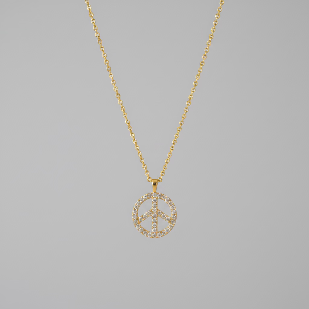 Collar Chapa Oro Cristal Dorado