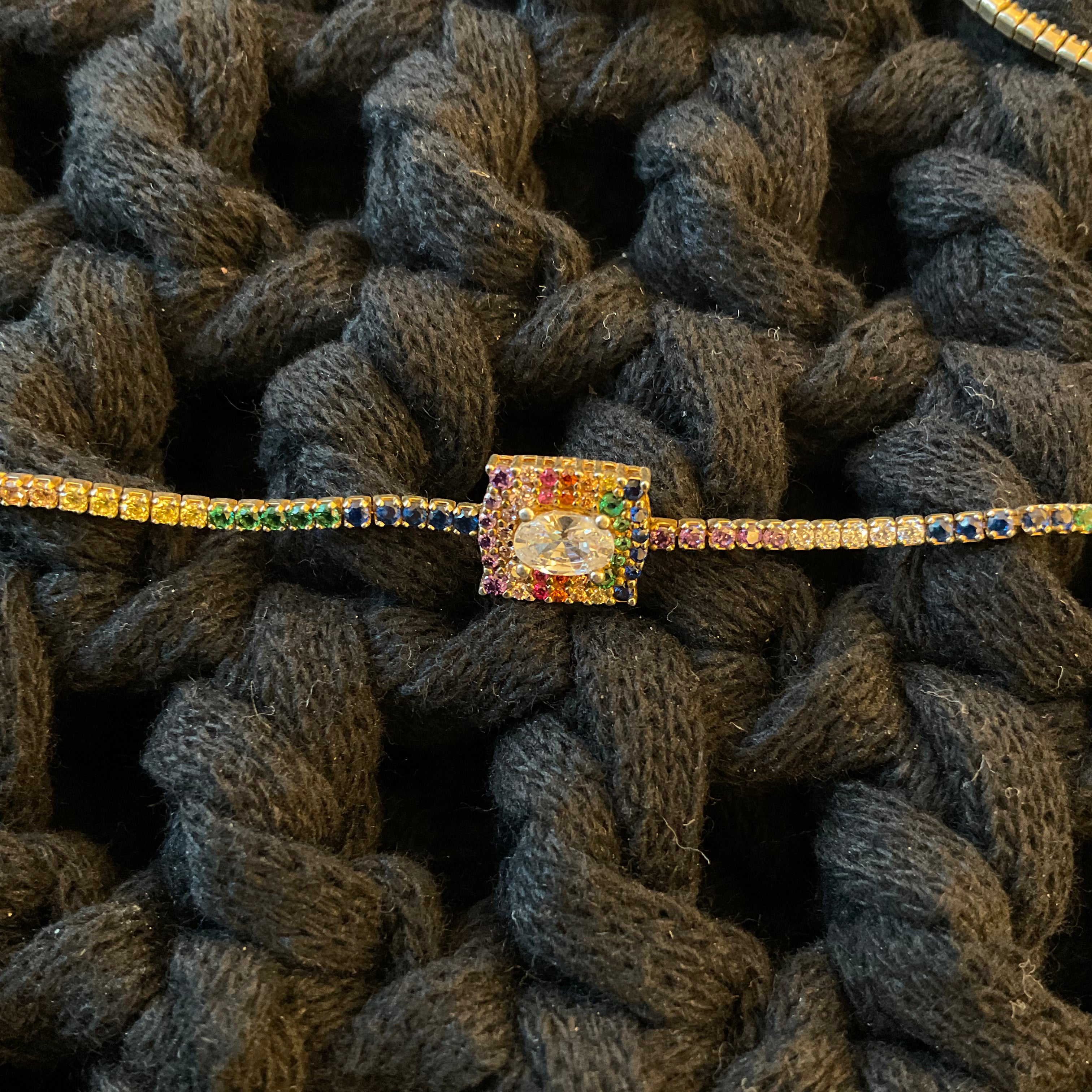 Collar Plata Dorada Multicolor
