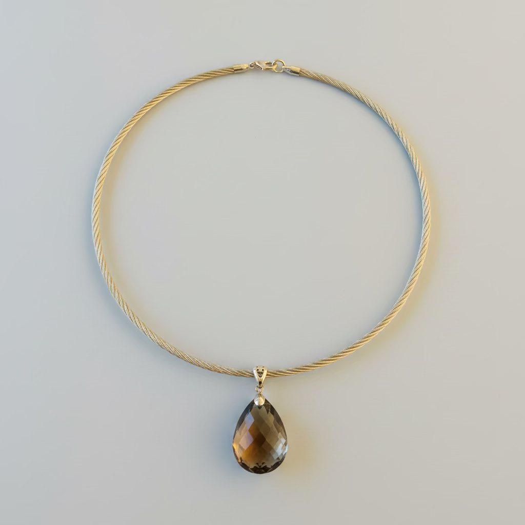 Collar Acero Café