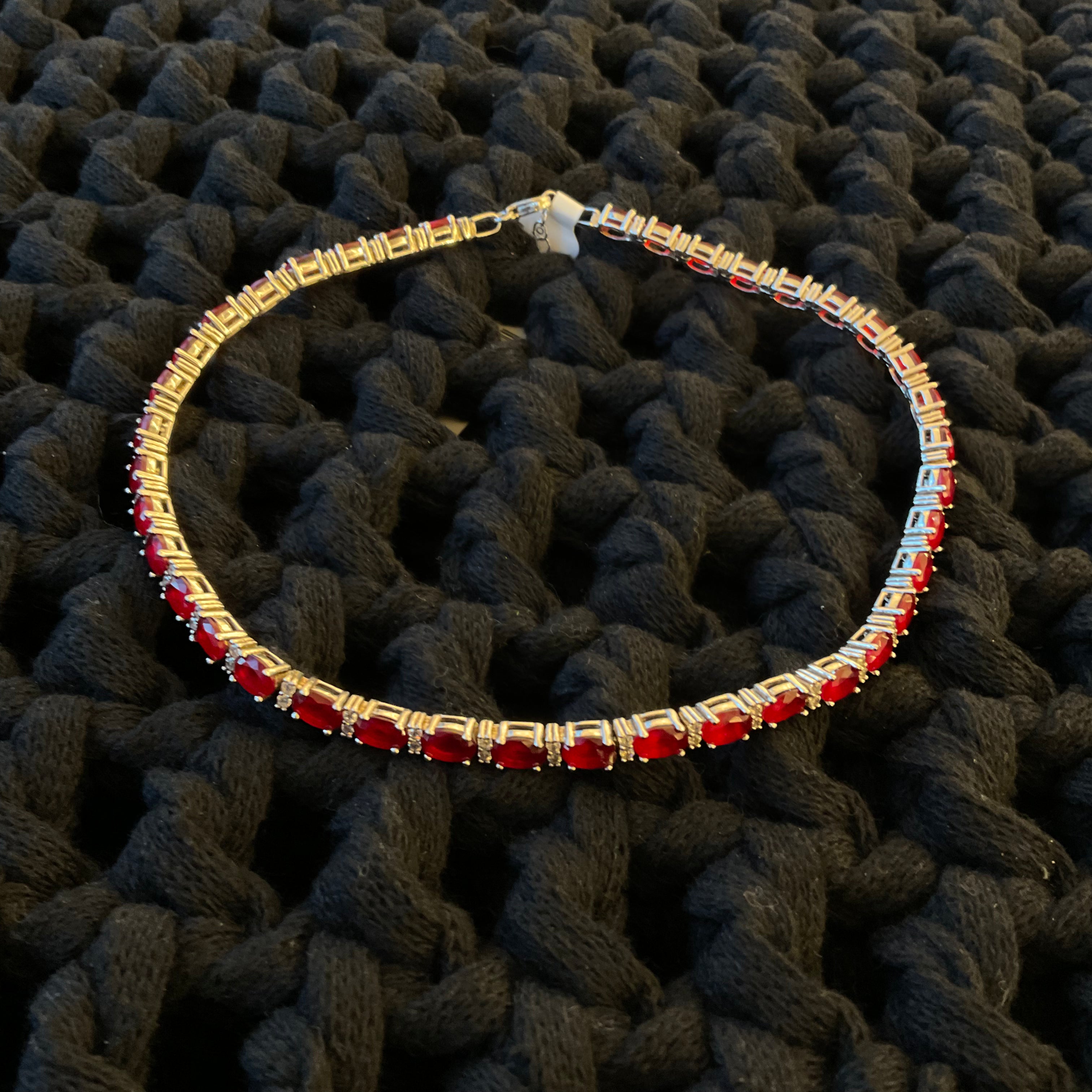 Collar Plateado Rojo 2