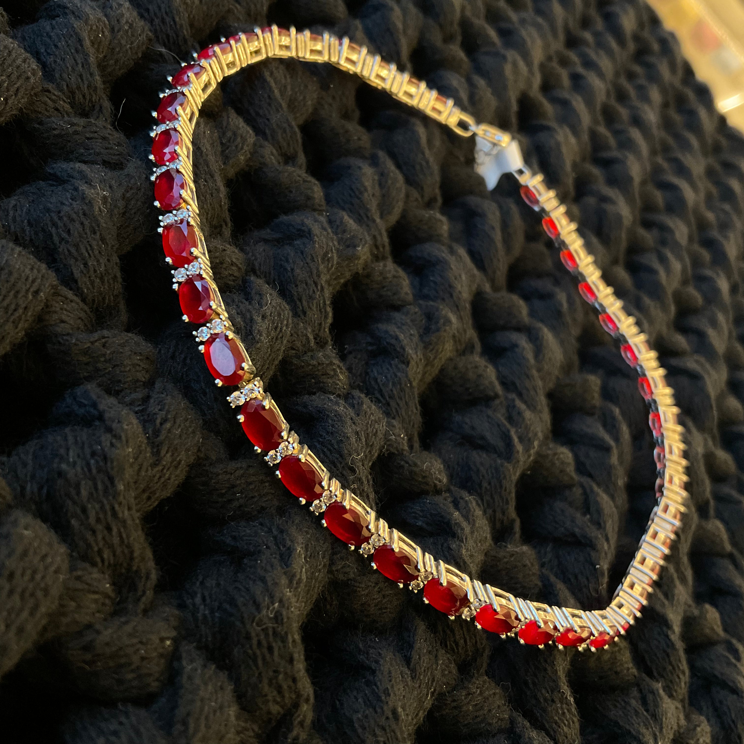 Collar Plateado Rojo 2