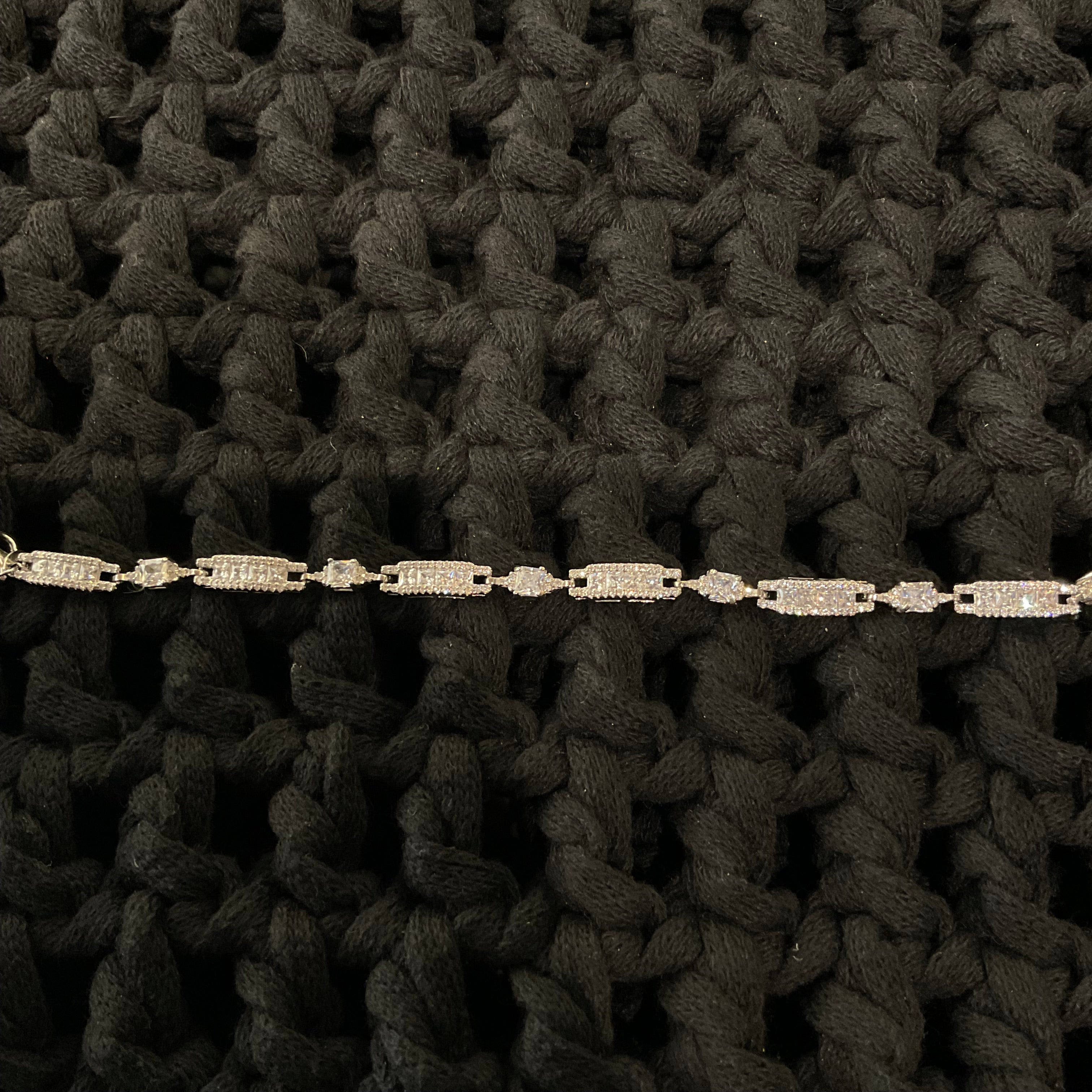 Pulsera Cuadro Brillante de Plata
