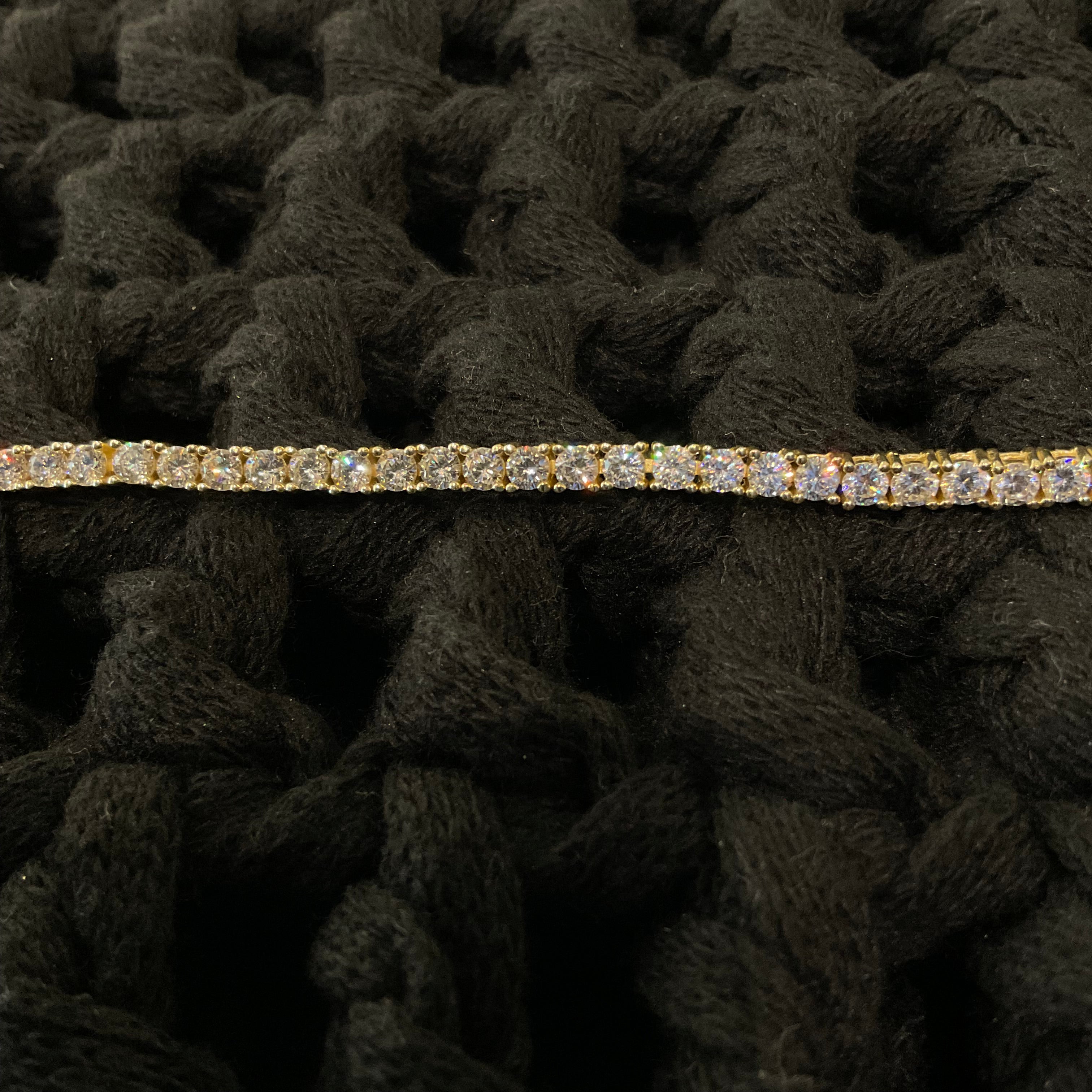 Round Tennis Bracelet Gold Plated