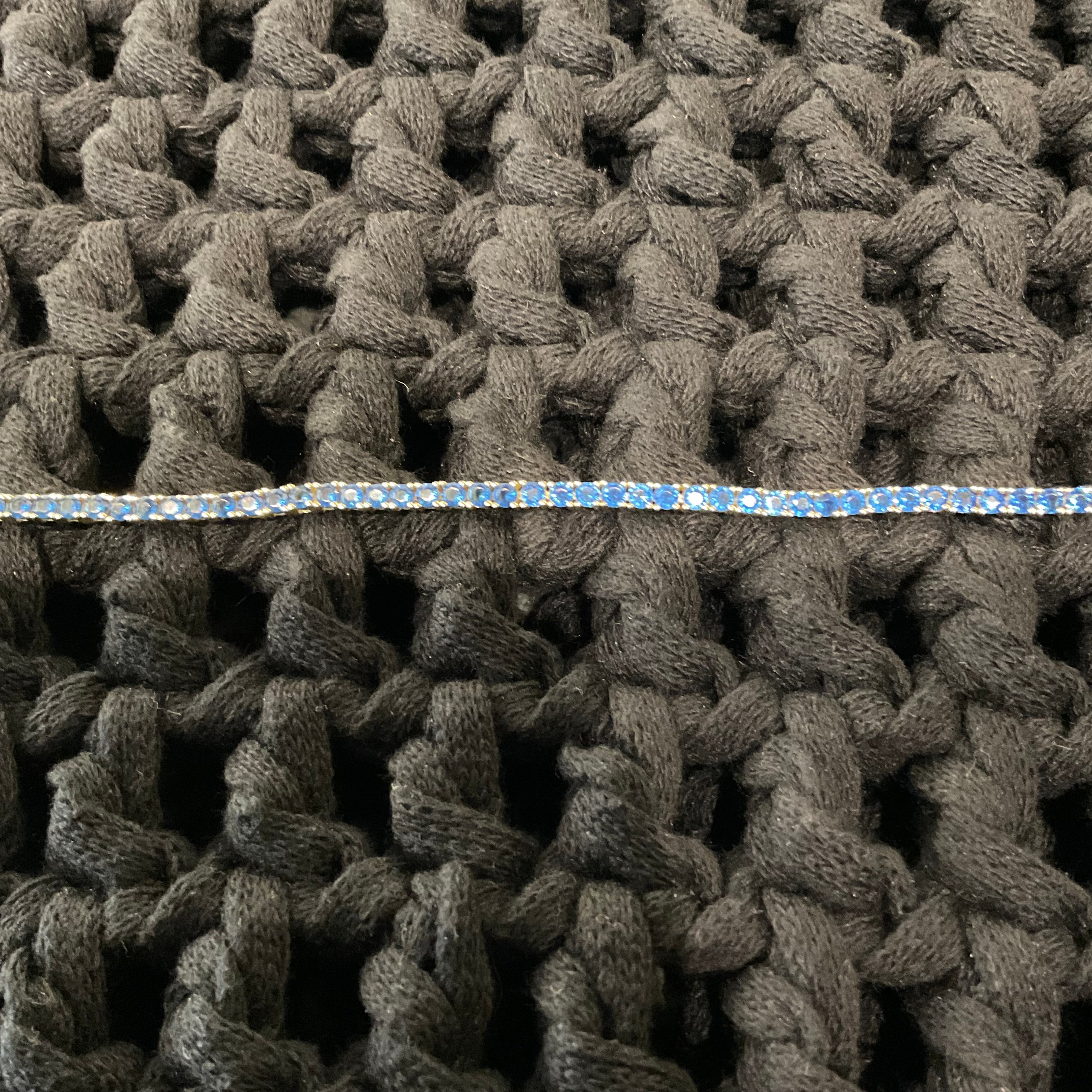Blue Silver Tennis Bracelet