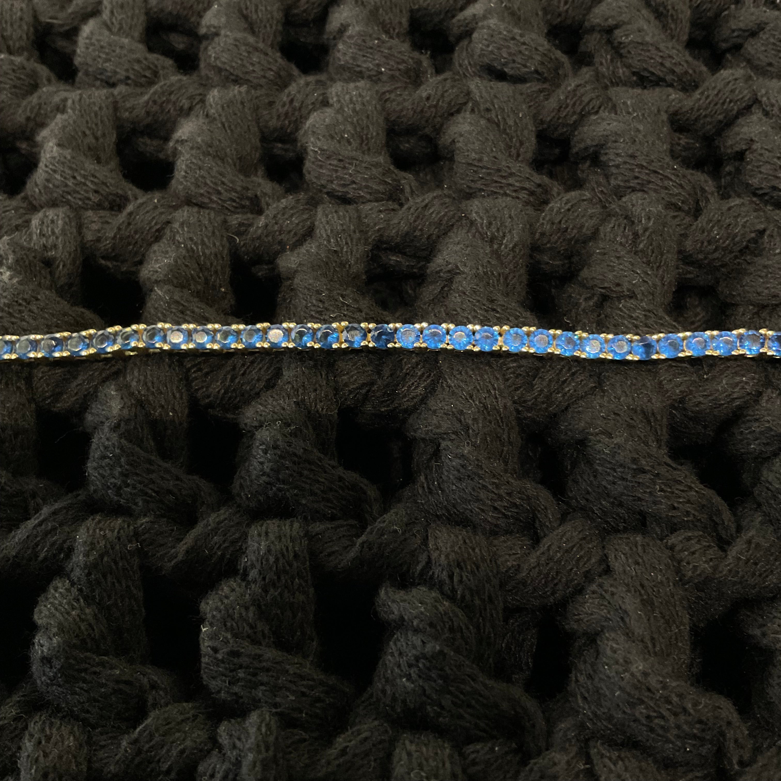 Blue Silver Tennis Bracelet