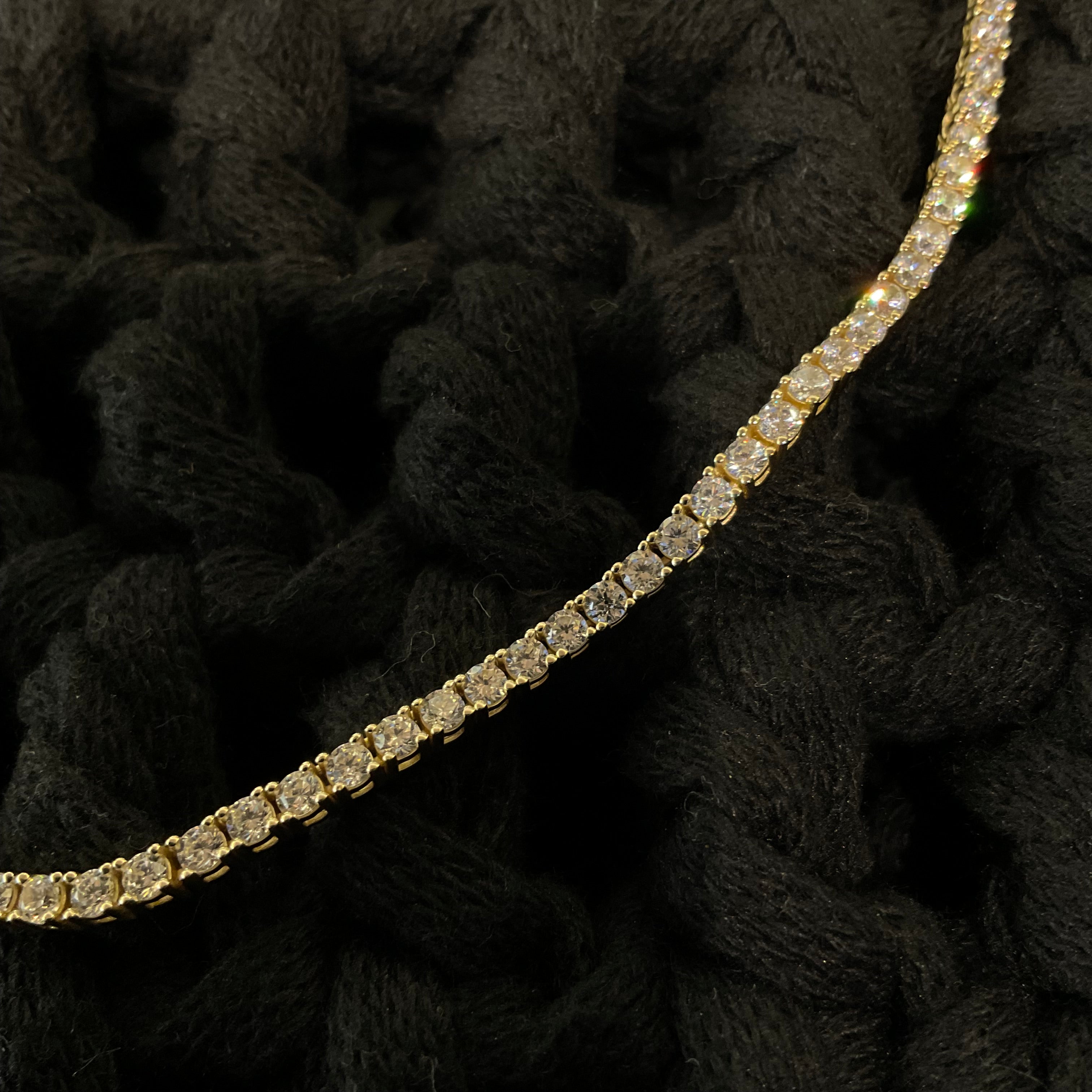 Golden Silver Tennis Necklace