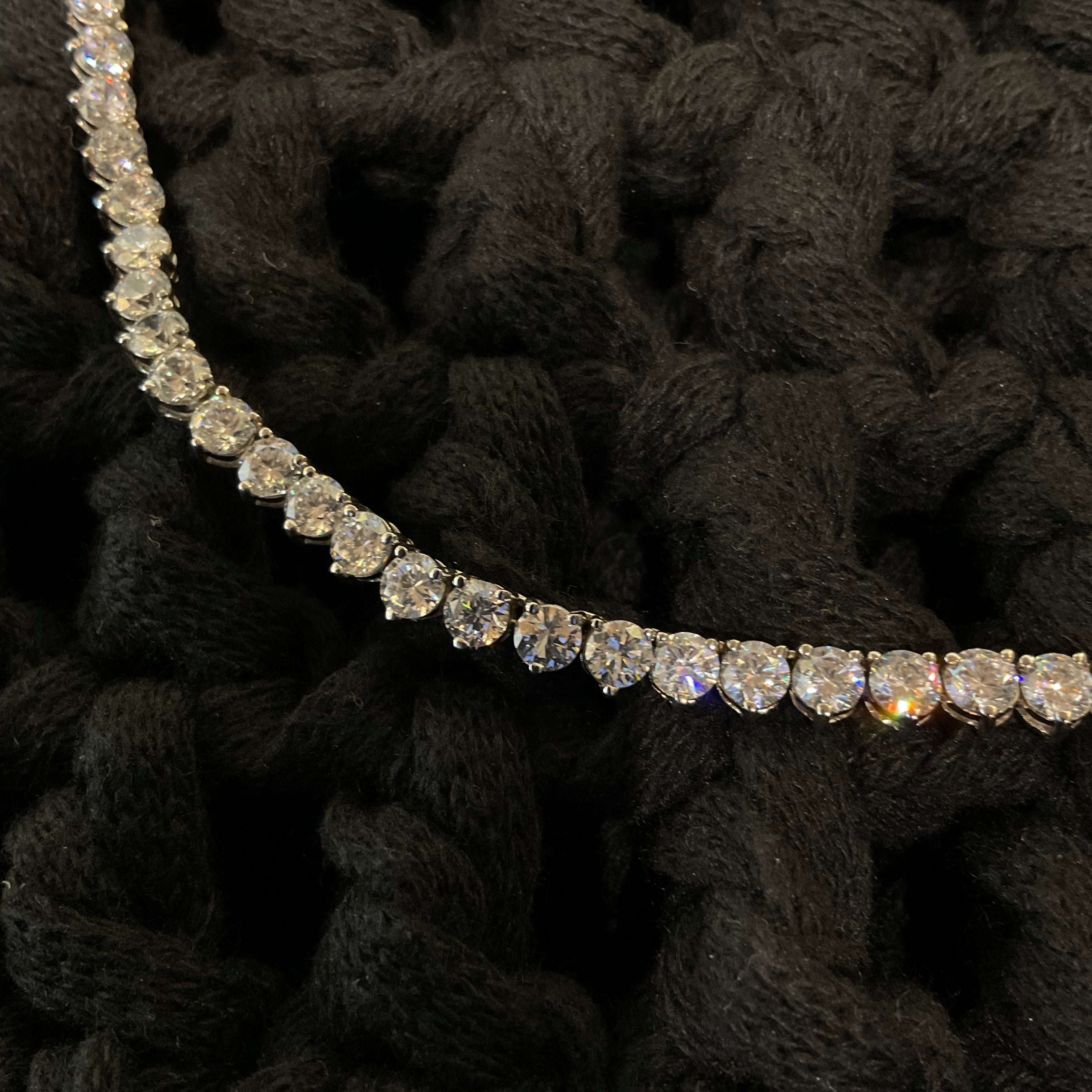 3 Prong Tennis Necklace