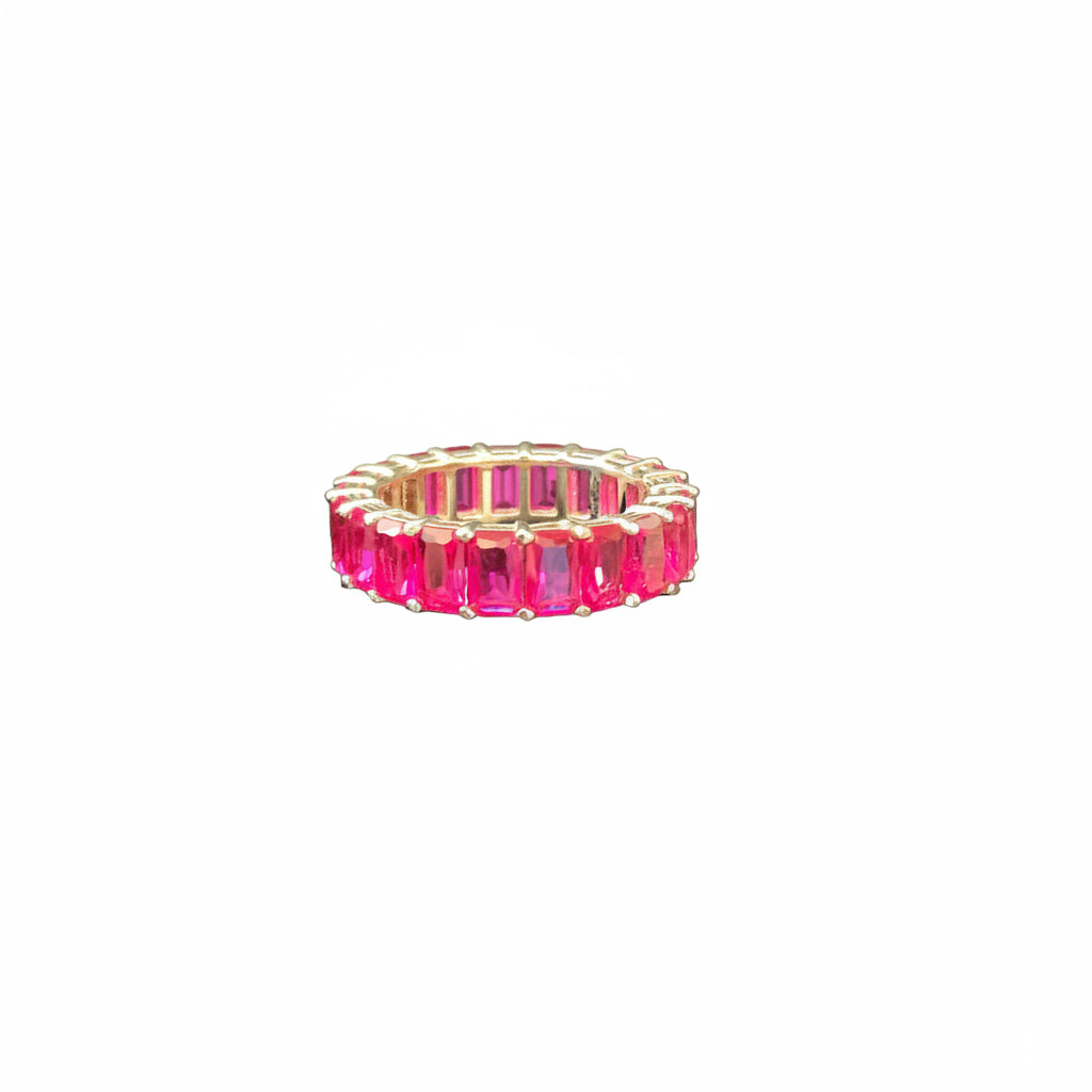Anillo de Plata con Circonia (Rojo)