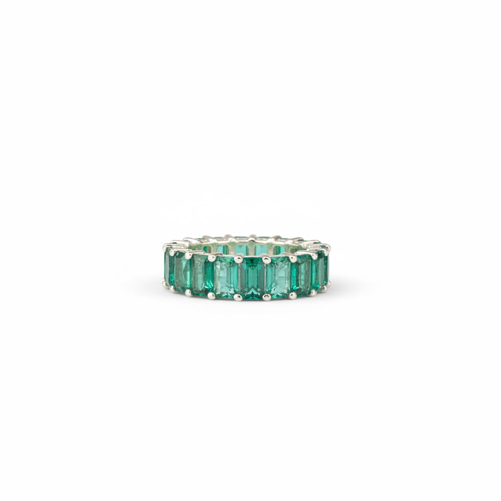 Anillo de Plata con Circonia (Verde)