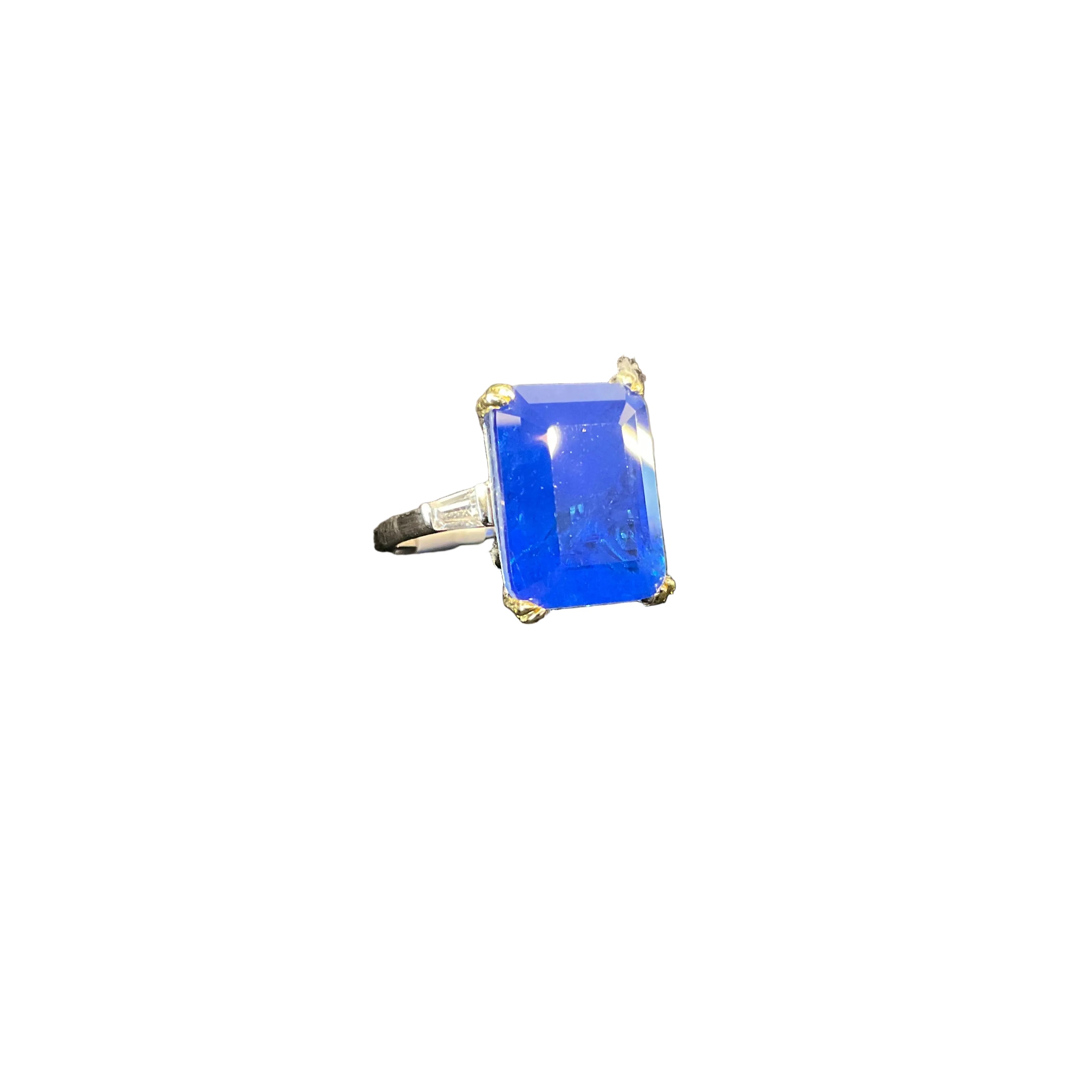 Anillo de Plata Cocktail con Circonia (Azul)