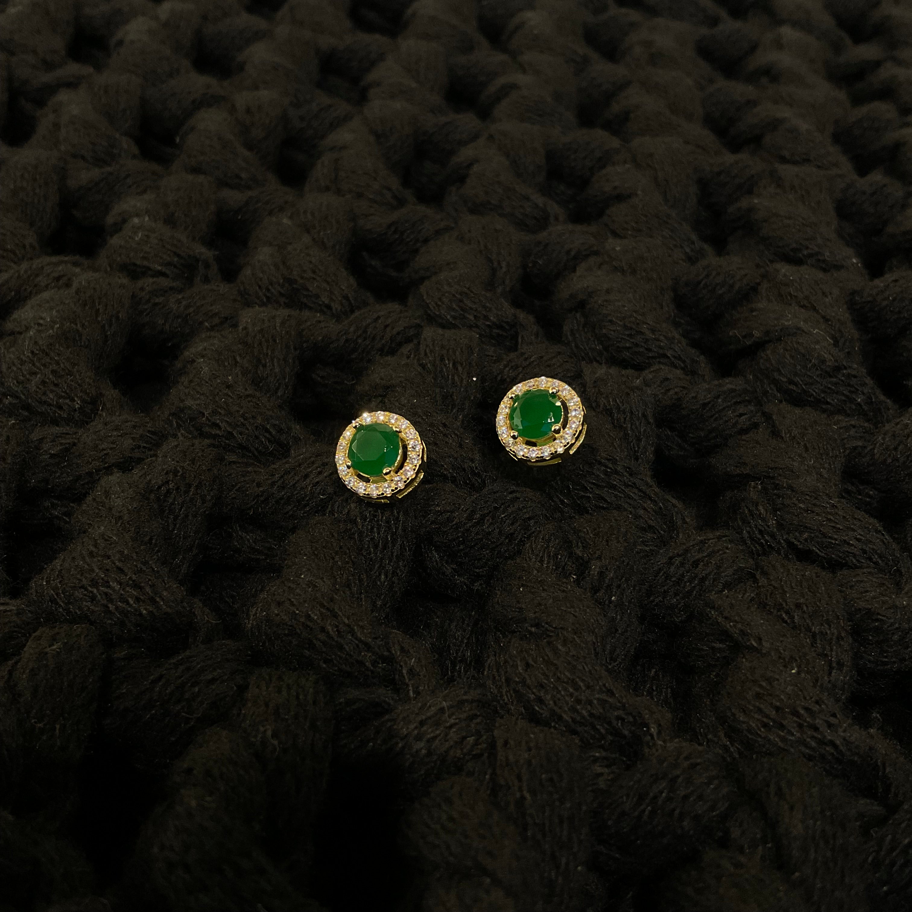 Studs de Plata (Verde)