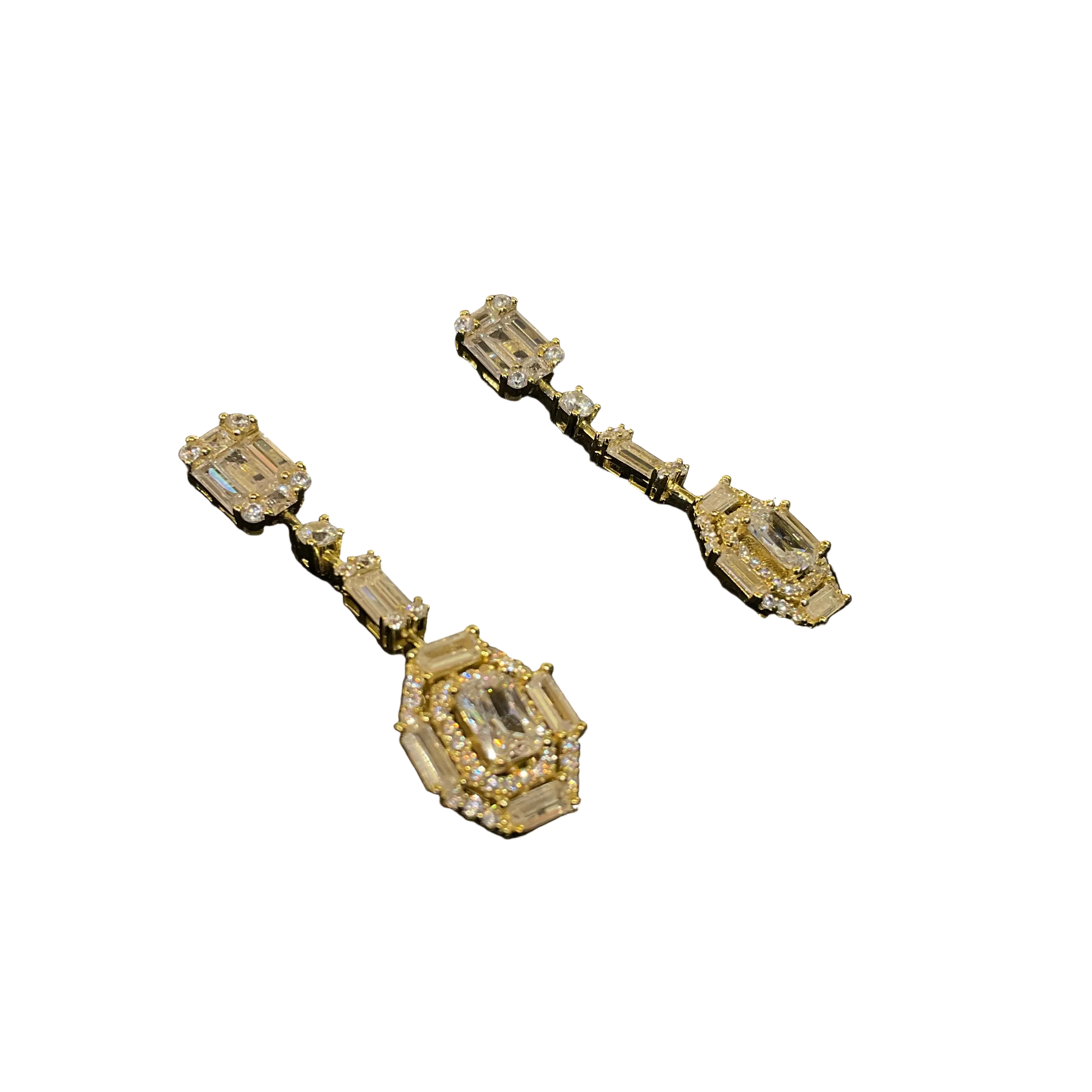 Arete Baguette Largo Dorado
