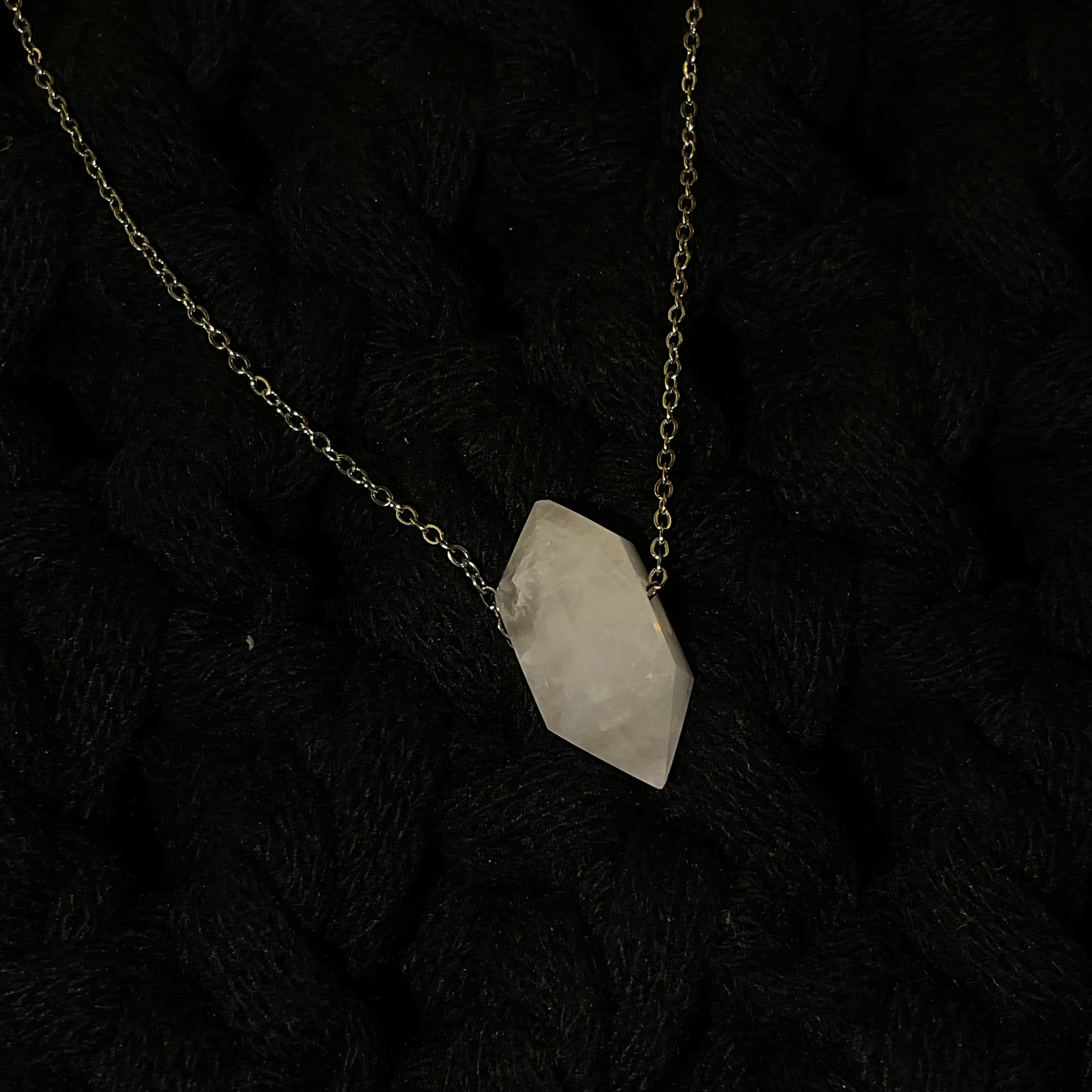 Collar Cadena y Piedra Natural