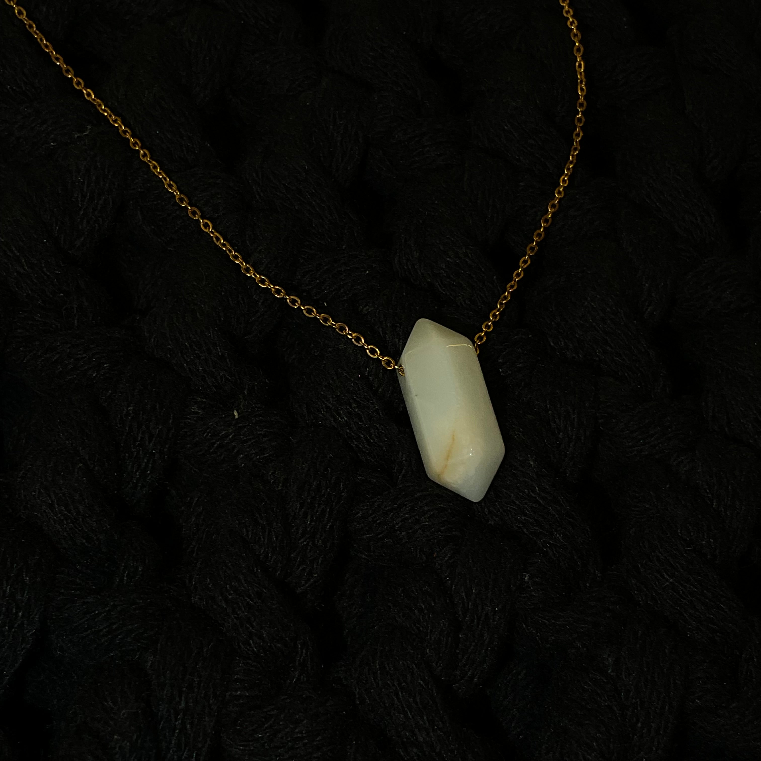 Collar Cadena y Piedra Natural