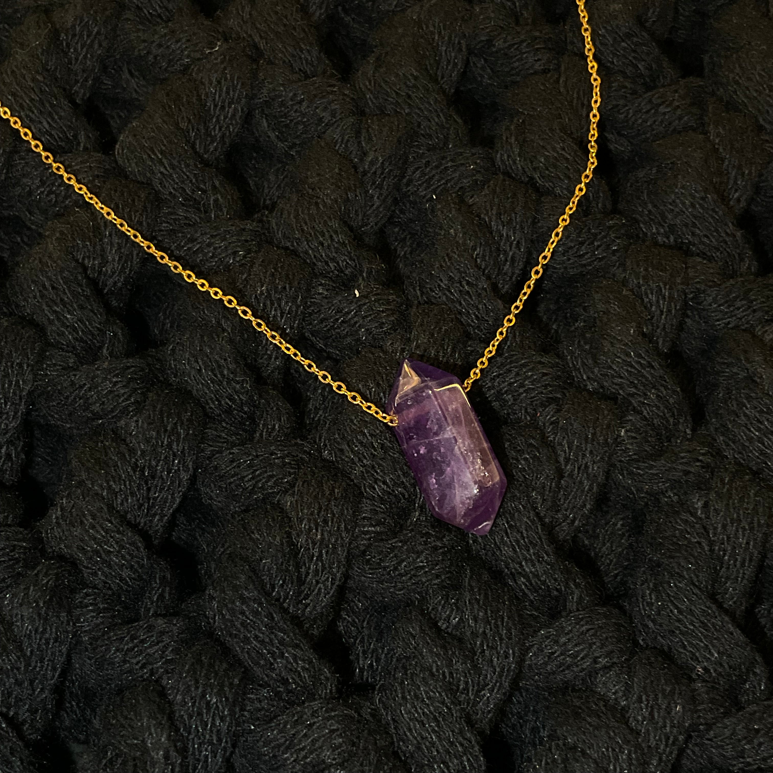 Collar Cadena y Piedra Natural
