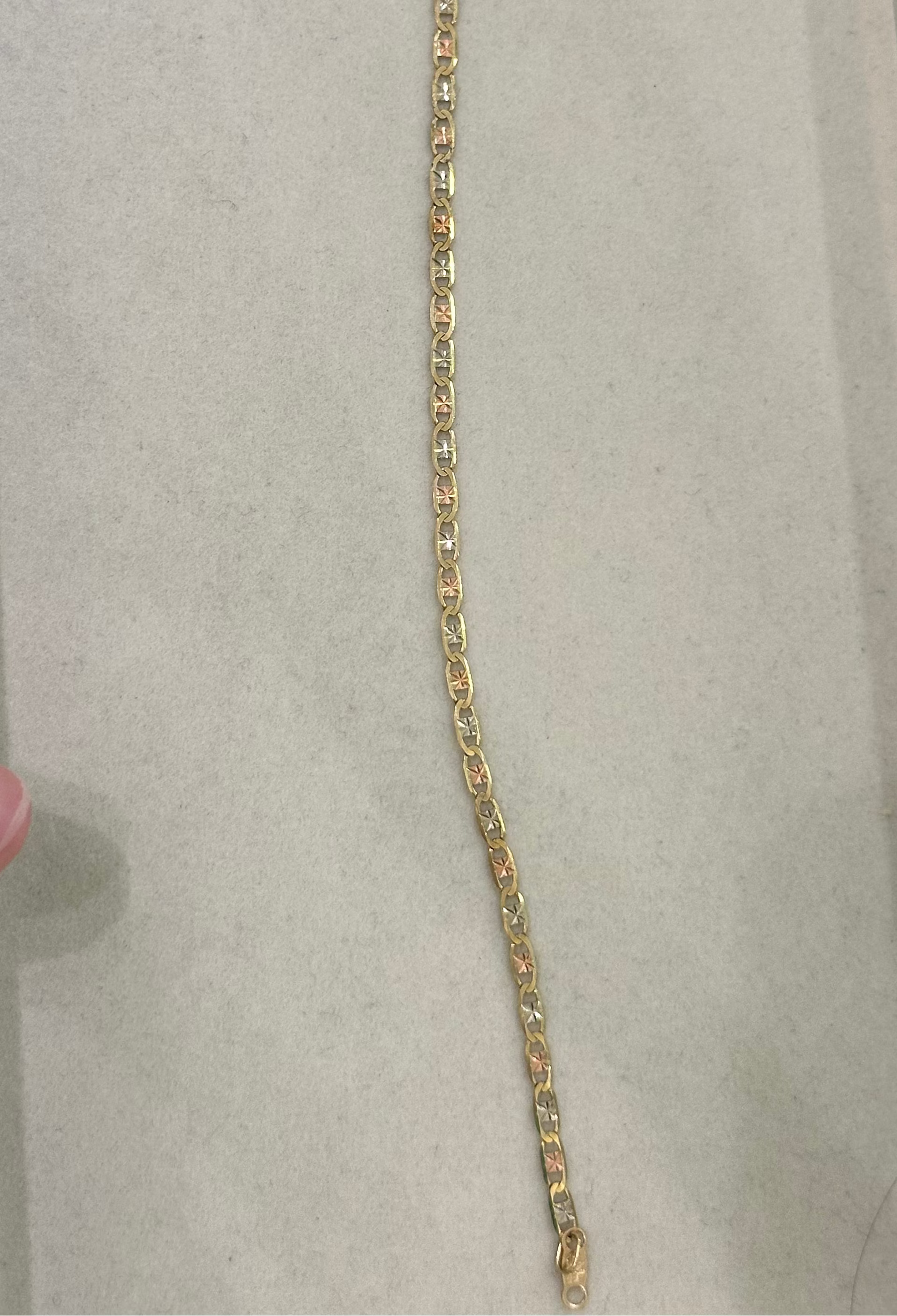 Pulsera Ancla Florentina de Oro 10k