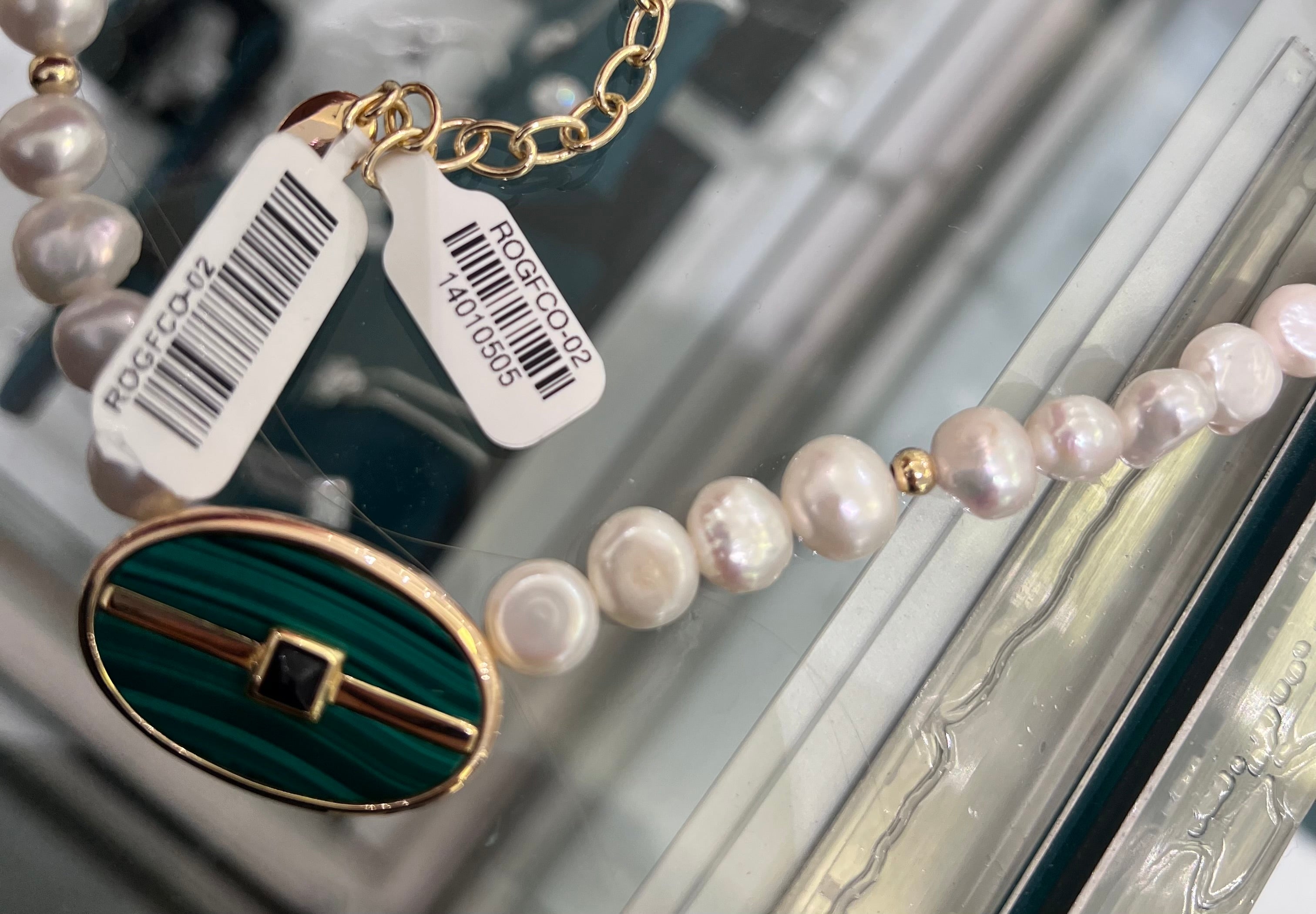 Collar de Perlas con Malaquita