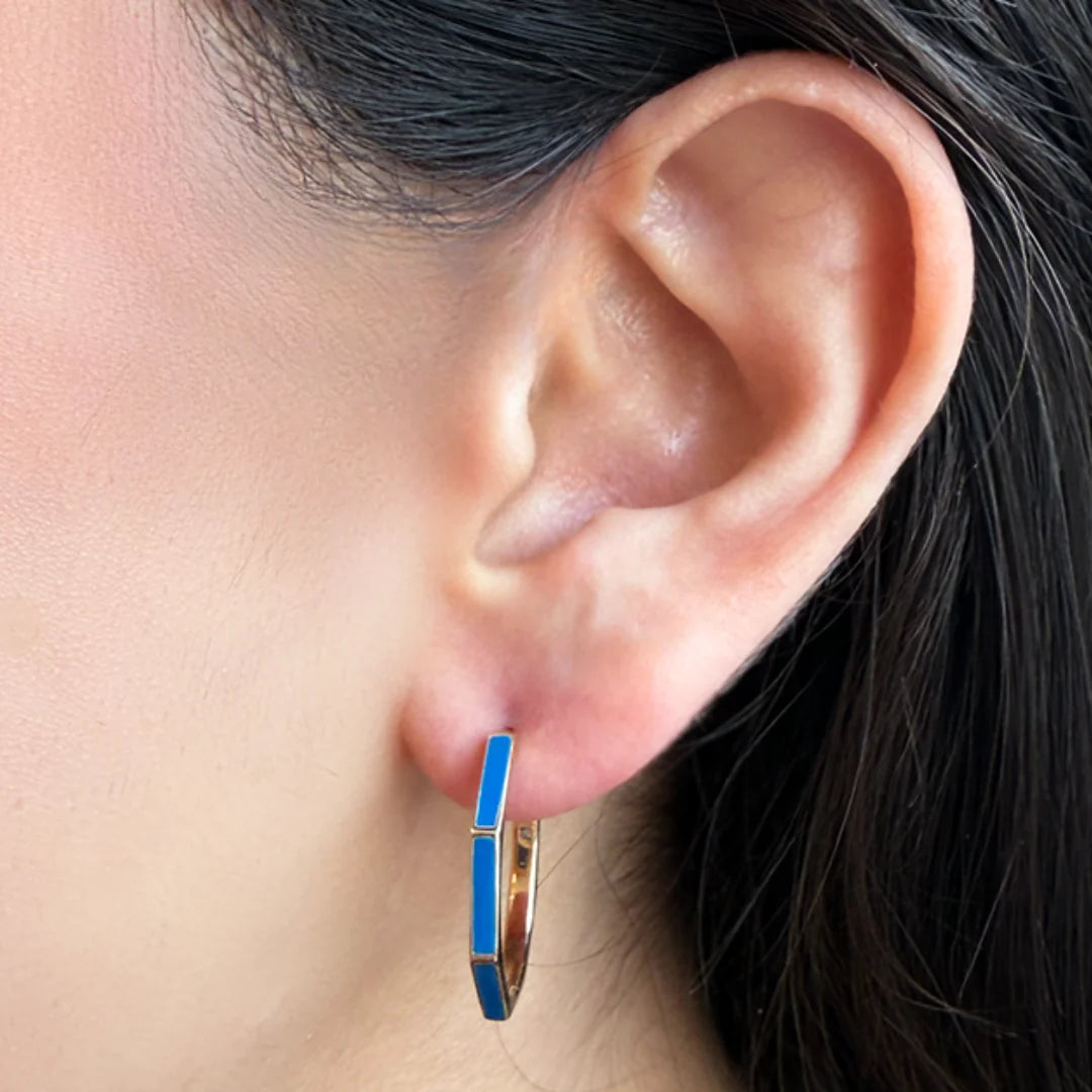 Arracadas de Enamel Azul