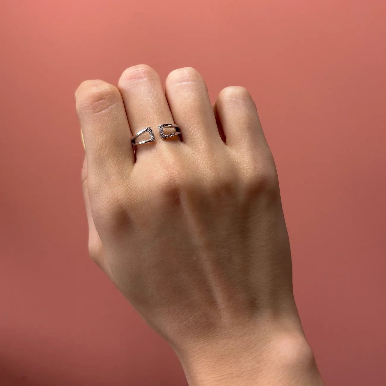 Anillo Paralelo Plateado